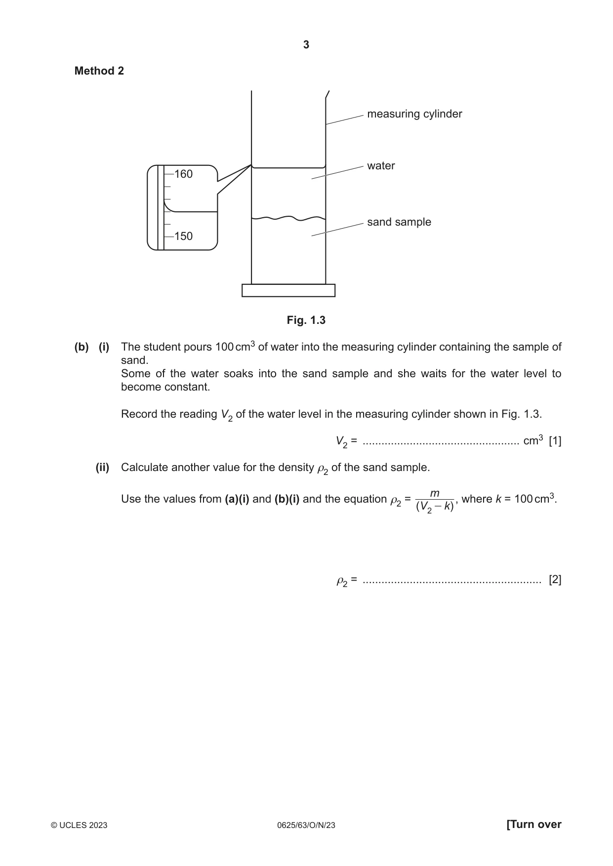 Cambridge IGCSE Physics 0625 2023 Oct/Nov Paper 6 · Variant 3 question paper, page 3 of 12