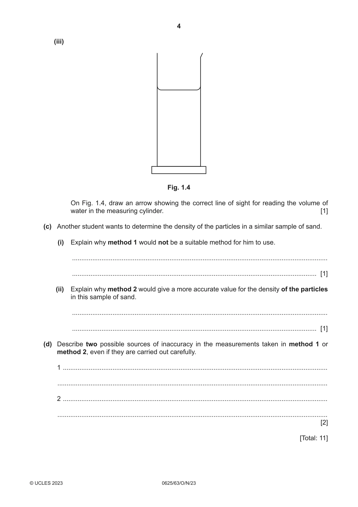 Cambridge IGCSE Physics 0625 2023 Oct/Nov Paper 6 · Variant 3 question paper, page 4 of 12