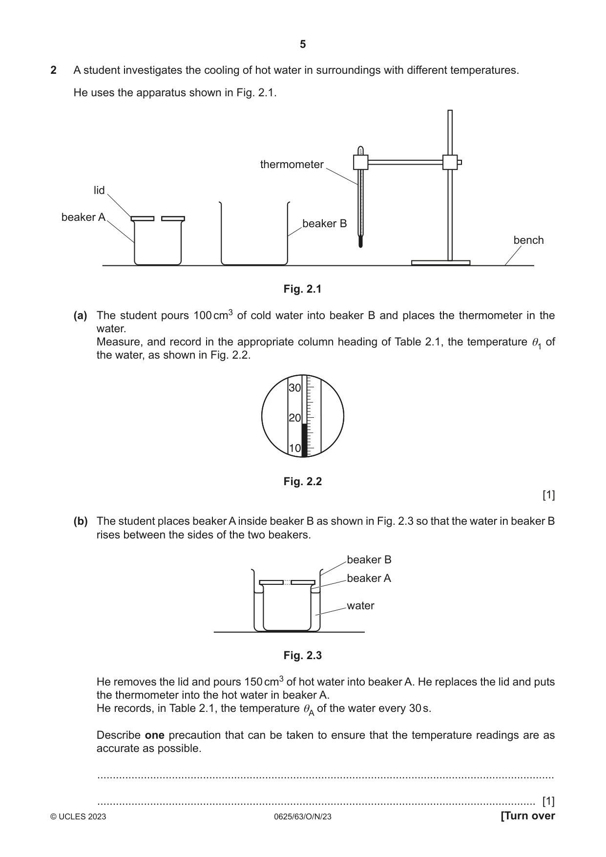 Cambridge IGCSE Physics 0625 2023 Oct/Nov Paper 6 · Variant 3 question paper, page 5 of 12
