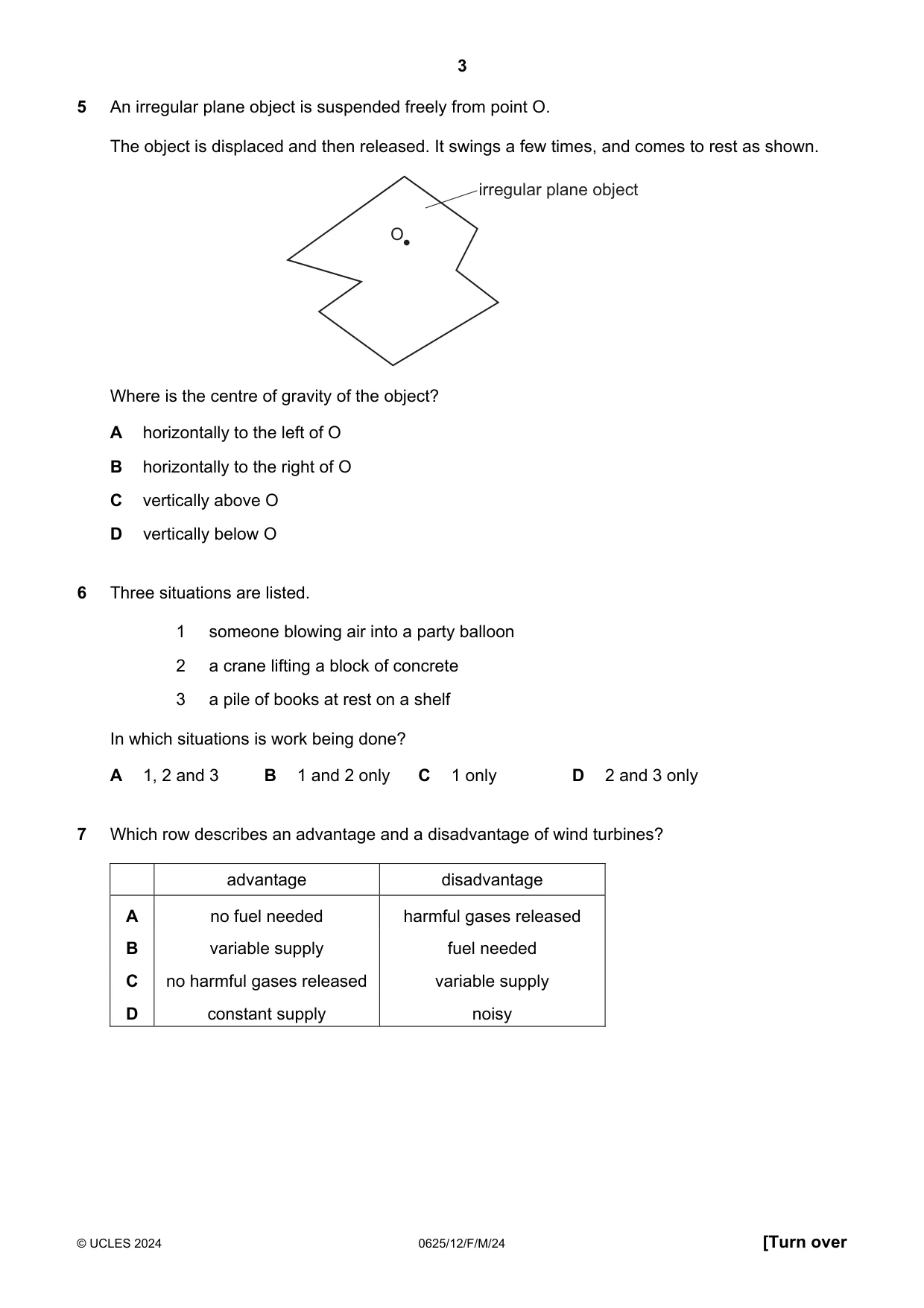 Cambridge IGCSE Physics 0625 2024 Feb/March Paper 1 · Variant 2 question paper, page 3 of 16