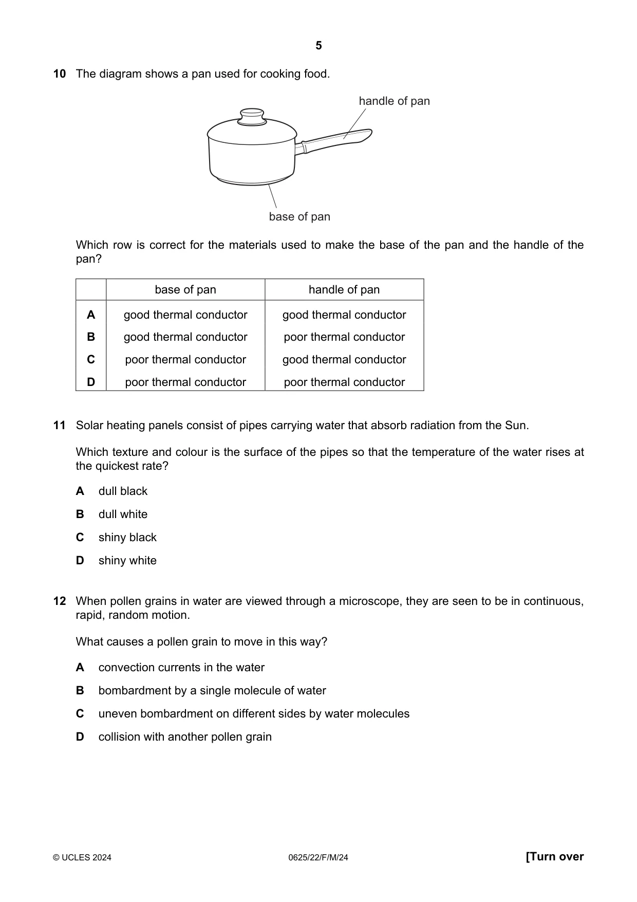 Cambridge IGCSE Physics 0625 2024 Feb/March Paper 2 · Variant 2 question paper, page 5 of 16