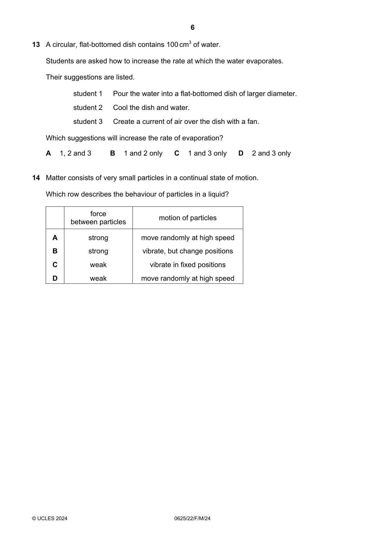 Cambridge IGCSE Physics 0625 2024 Feb/March Paper 2 · Variant 2 question paper, page 6 of 16