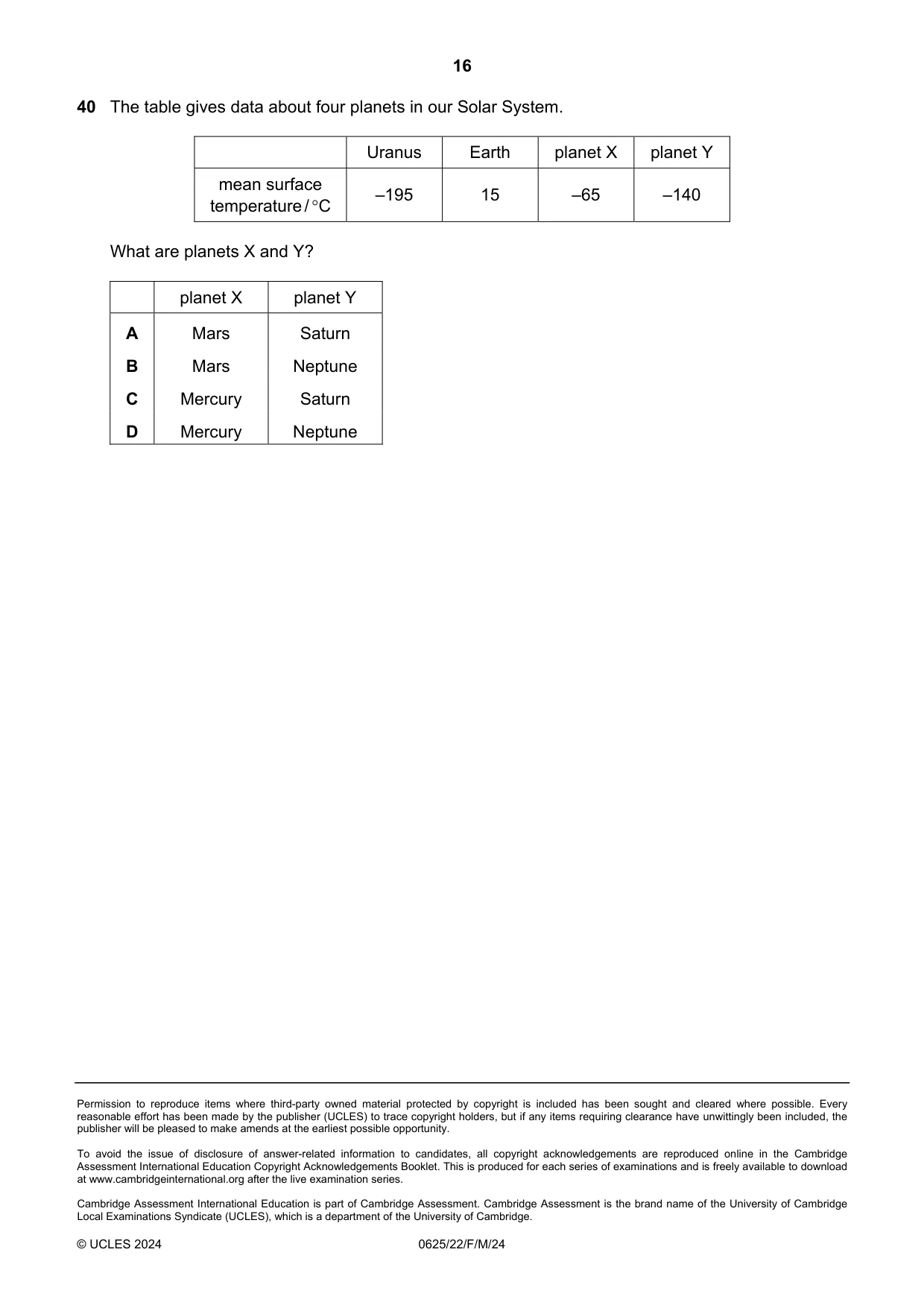 Cambridge IGCSE Physics 0625 2024 Feb/March Paper 2 · Variant 2 question paper, page 16 of 16
