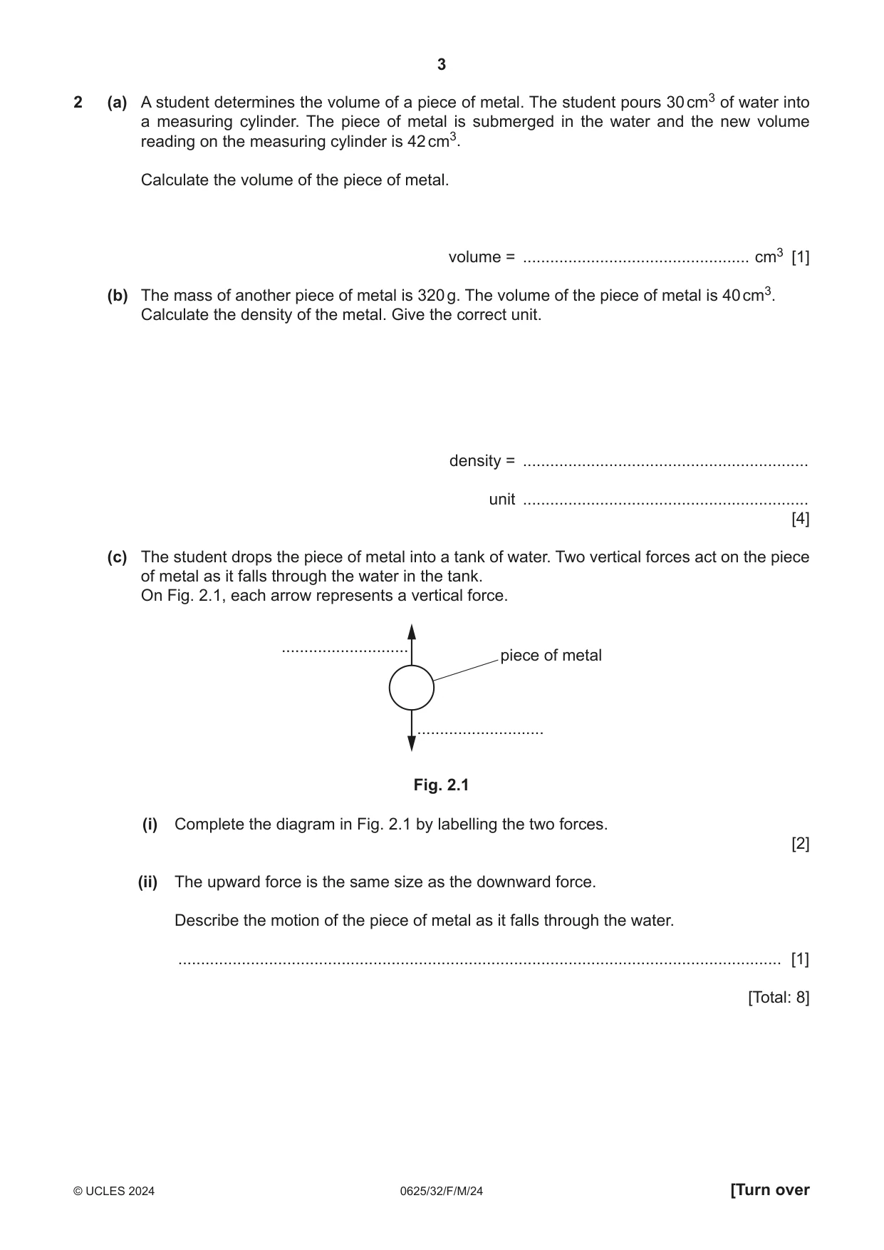 Cambridge IGCSE Physics 0625 2024 Feb/March Paper 3 · Variant 2 question paper, page 3 of 16