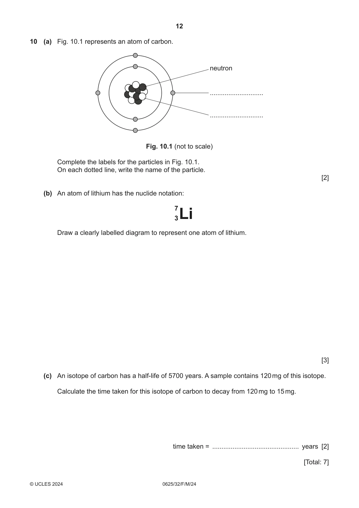 Cambridge IGCSE Physics 0625 2024 Feb/March Paper 3 · Variant 2 question paper, page 12 of 16