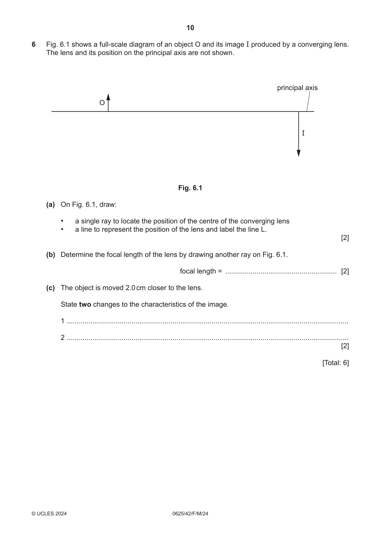 Cambridge IGCSE Physics 0625 2024 Feb/March Paper 4 · Variant 2 question paper, page 10 of 20