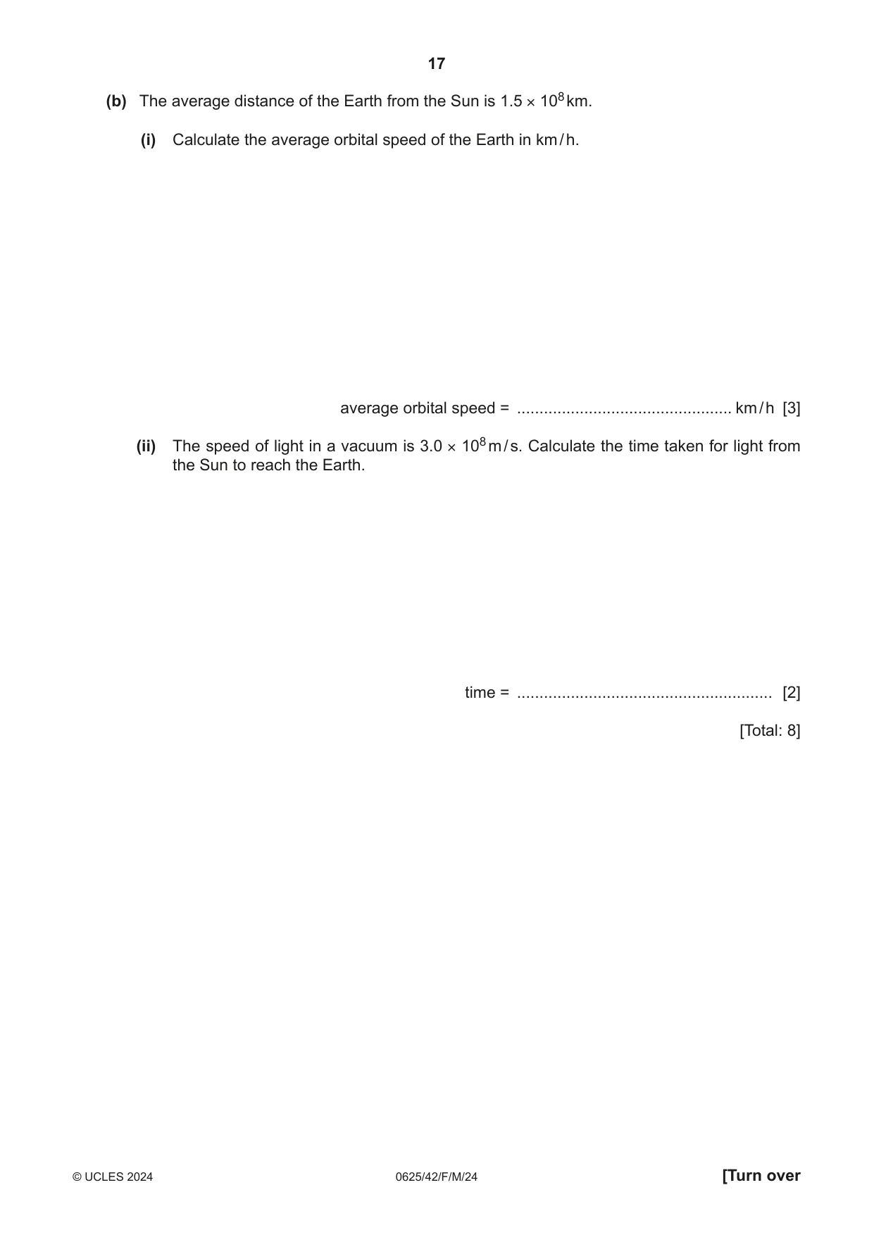 Cambridge IGCSE Physics 0625 2024 Feb/March Paper 4 · Variant 2 question paper, page 17 of 20