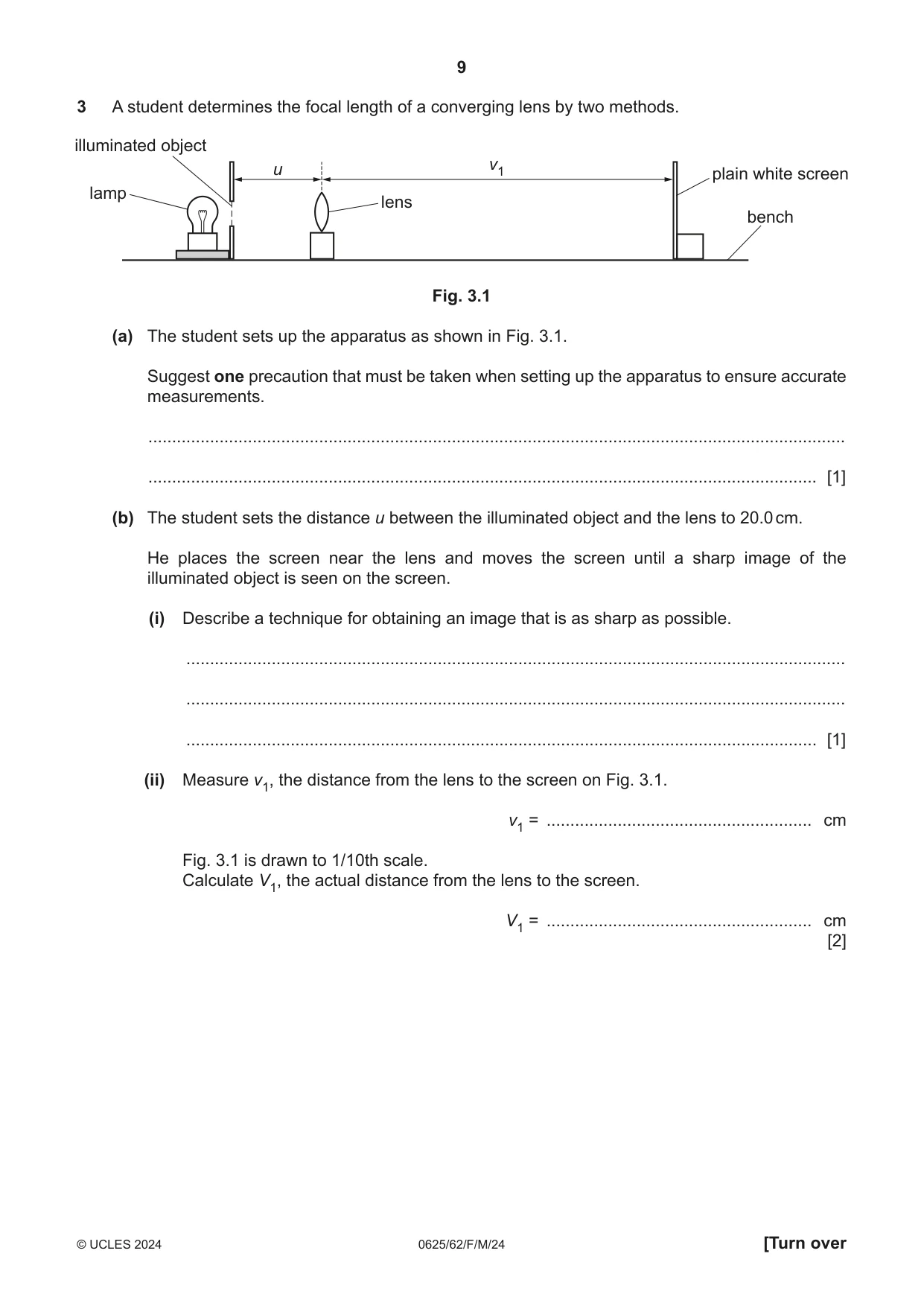 Cambridge IGCSE Physics 0625 2024 Feb/March Paper 6 · Variant 2 question paper, page 9 of 16