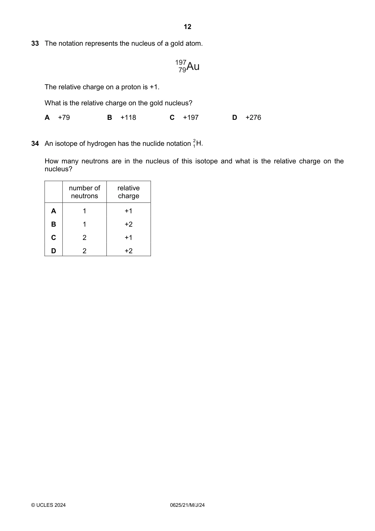 Cambridge IGCSE Physics 0625 2024 May/June Paper 2 · Variant 1 question paper, page 12 of 16