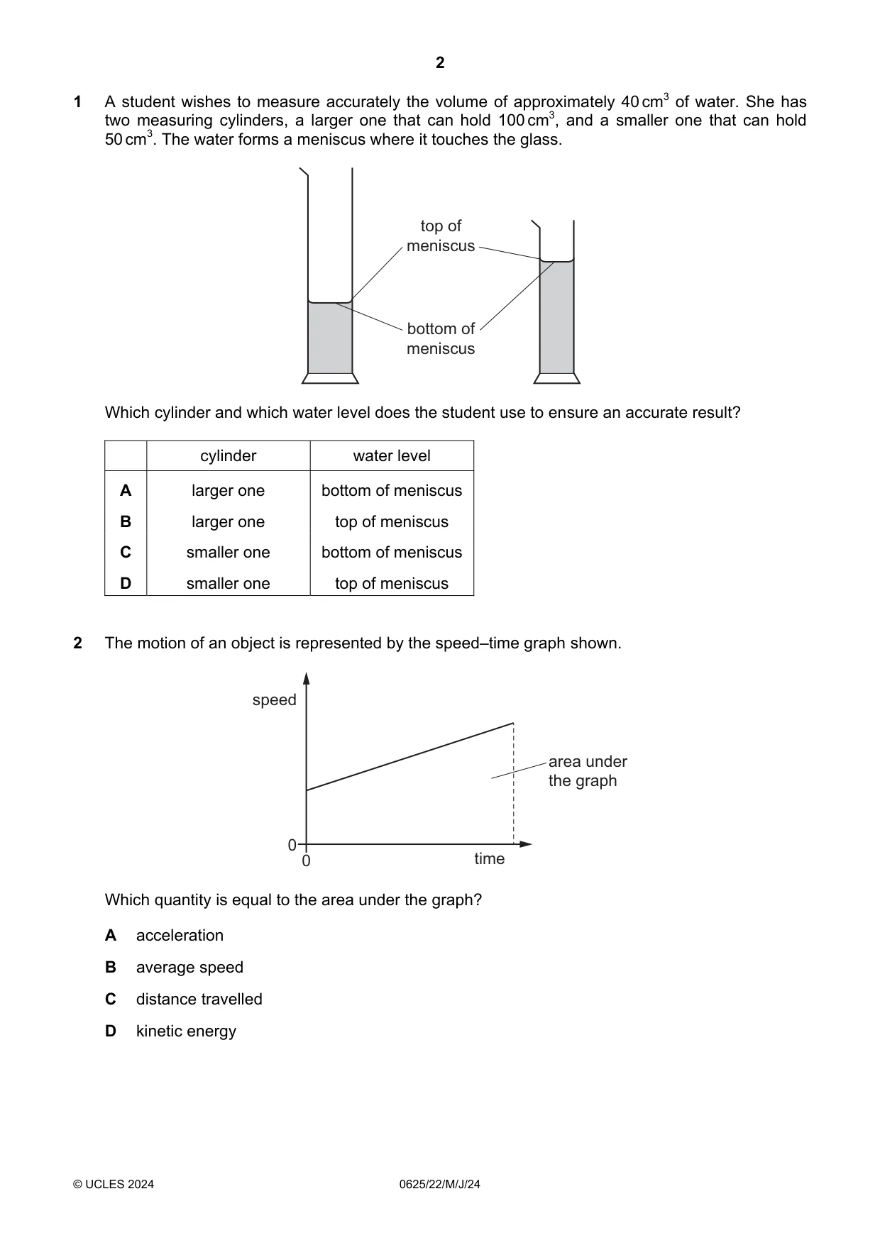 Cambridge IGCSE Physics 0625 2024 May/June Paper 2 · Variant 2 question paper, page 2 of 16