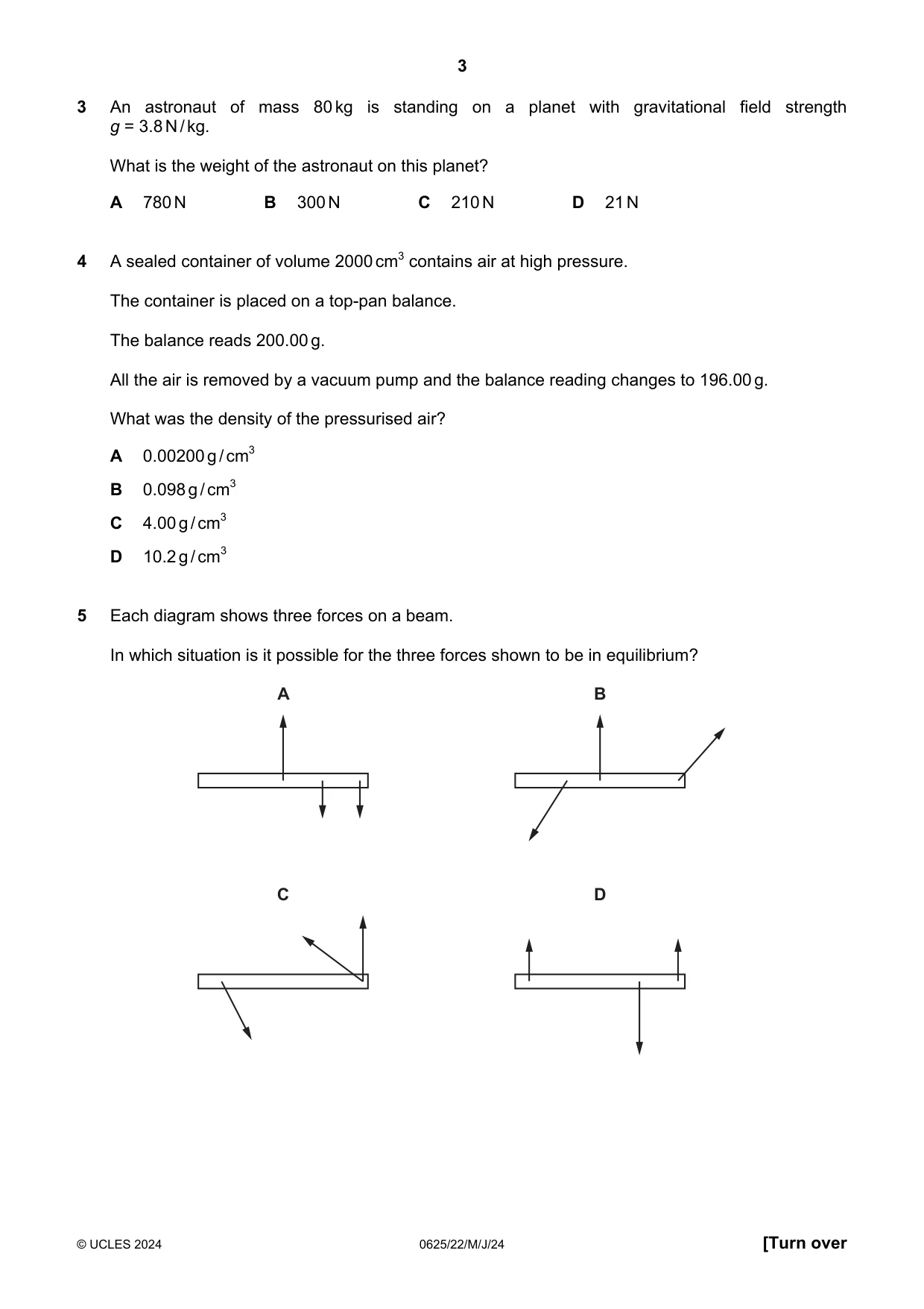 Cambridge IGCSE Physics 0625 2024 May/June Paper 2 · Variant 2 question paper, page 3 of 16