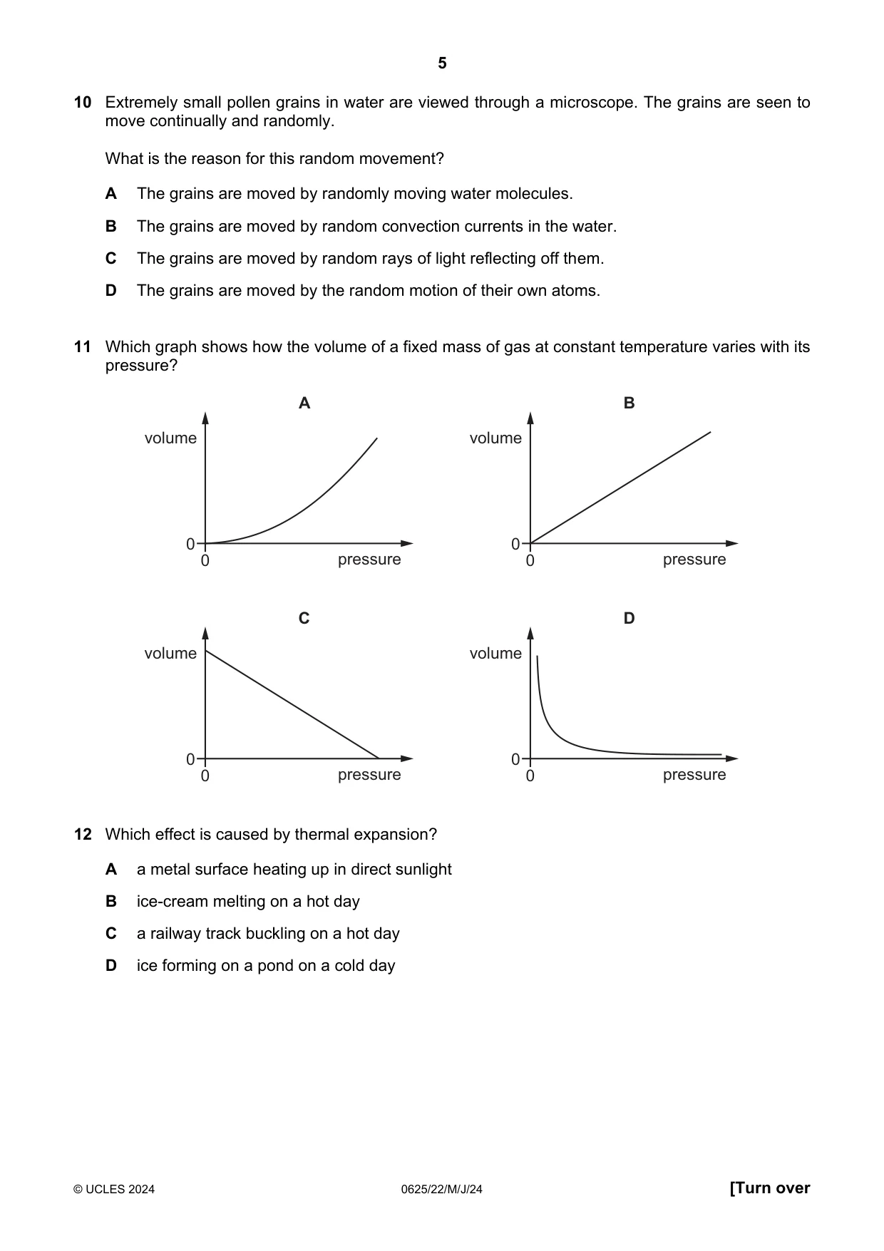 Cambridge IGCSE Physics 0625 2024 May/June Paper 2 · Variant 2 question paper, page 5 of 16