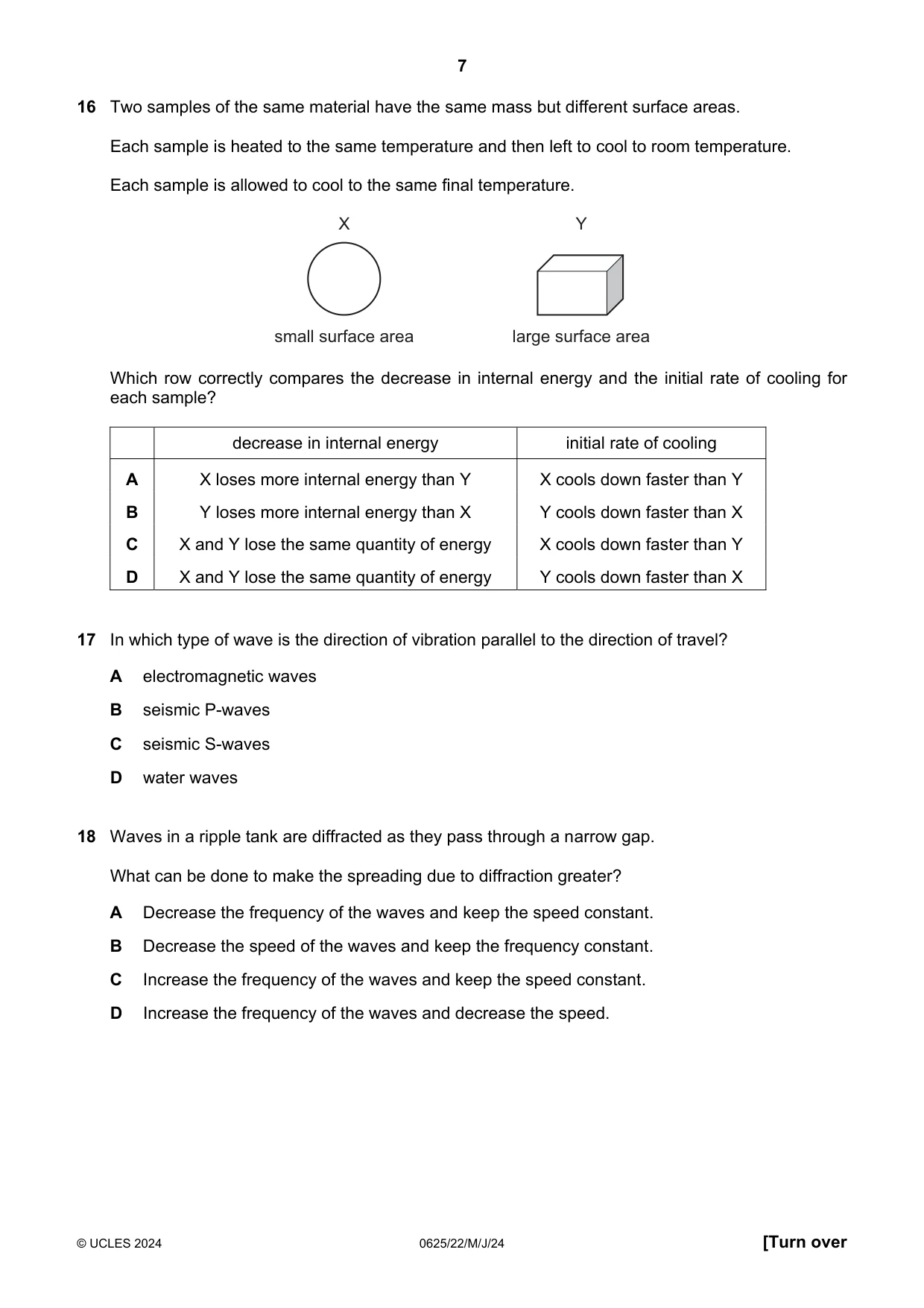 Cambridge IGCSE Physics 0625 2024 May/June Paper 2 · Variant 2 question paper, page 7 of 16