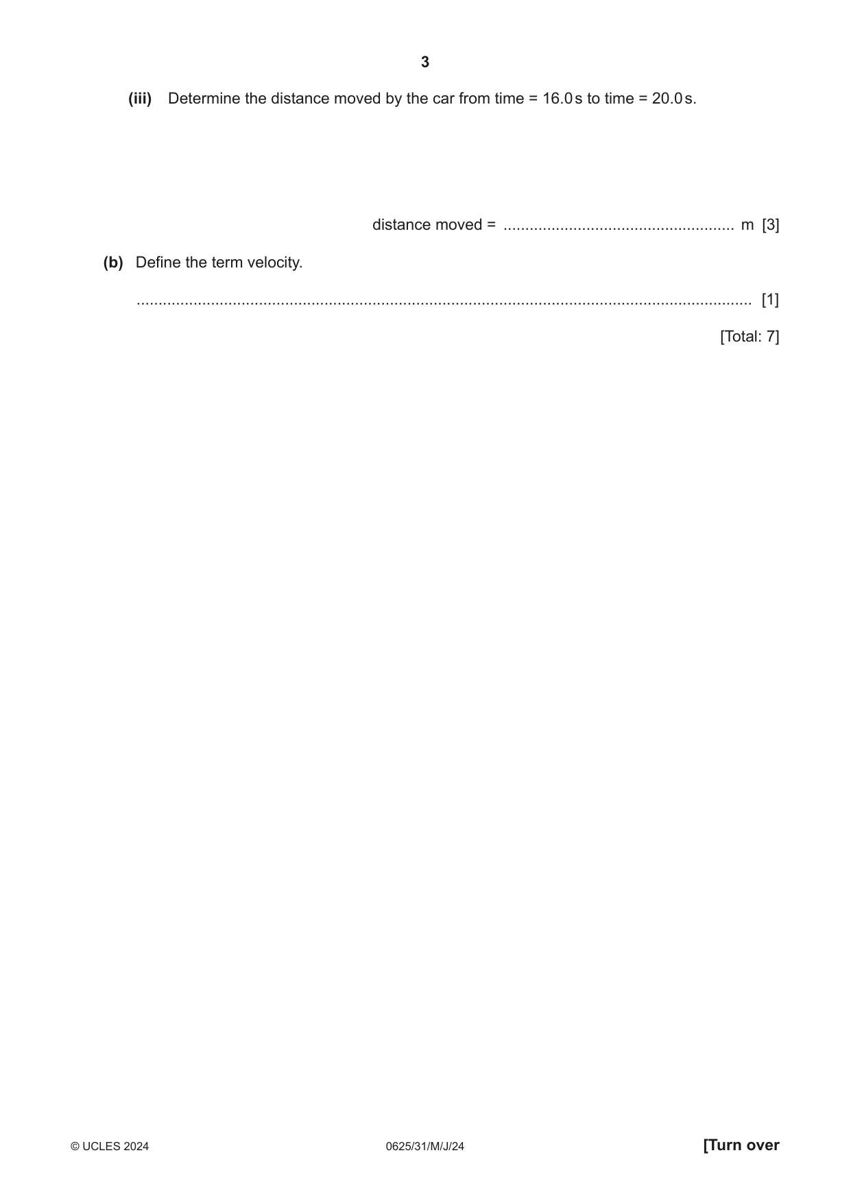 Cambridge IGCSE Physics 0625 2024 May/June Paper 3 · Variant 1 question paper, page 3 of 16