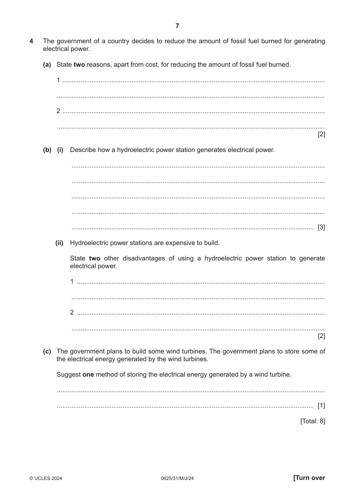 Cambridge IGCSE Physics 0625 2024 May/June Paper 3 · Variant 1 question paper, page 7 of 16