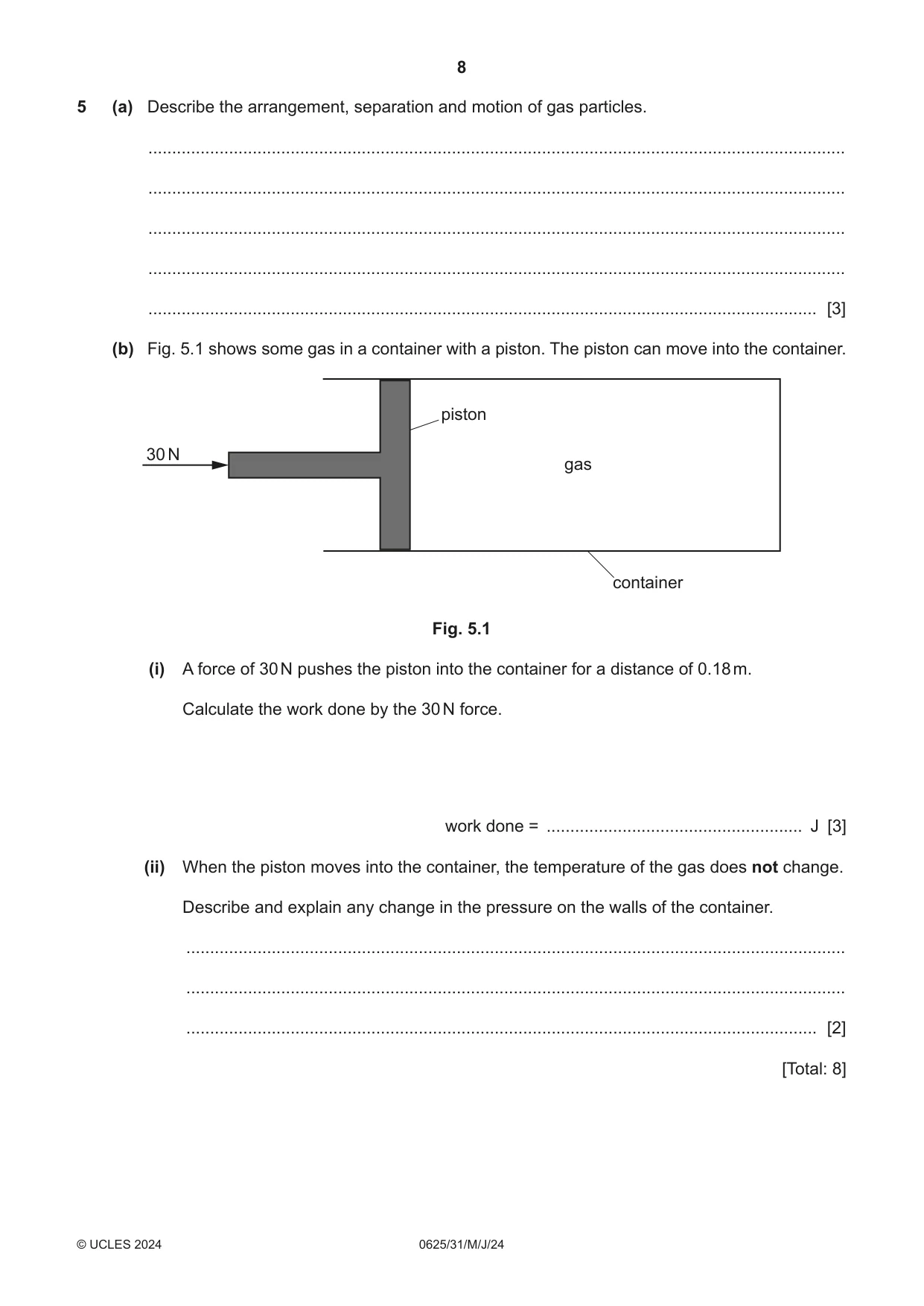 Cambridge IGCSE Physics 0625 2024 May/June Paper 3 · Variant 1 question paper, page 8 of 16