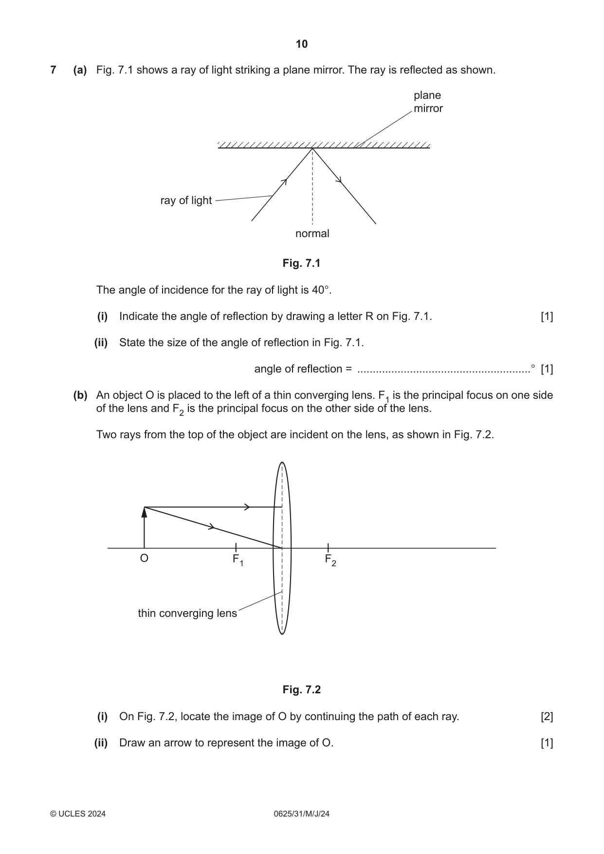 Cambridge IGCSE Physics 0625 2024 May/June Paper 3 · Variant 1 question paper, page 10 of 16