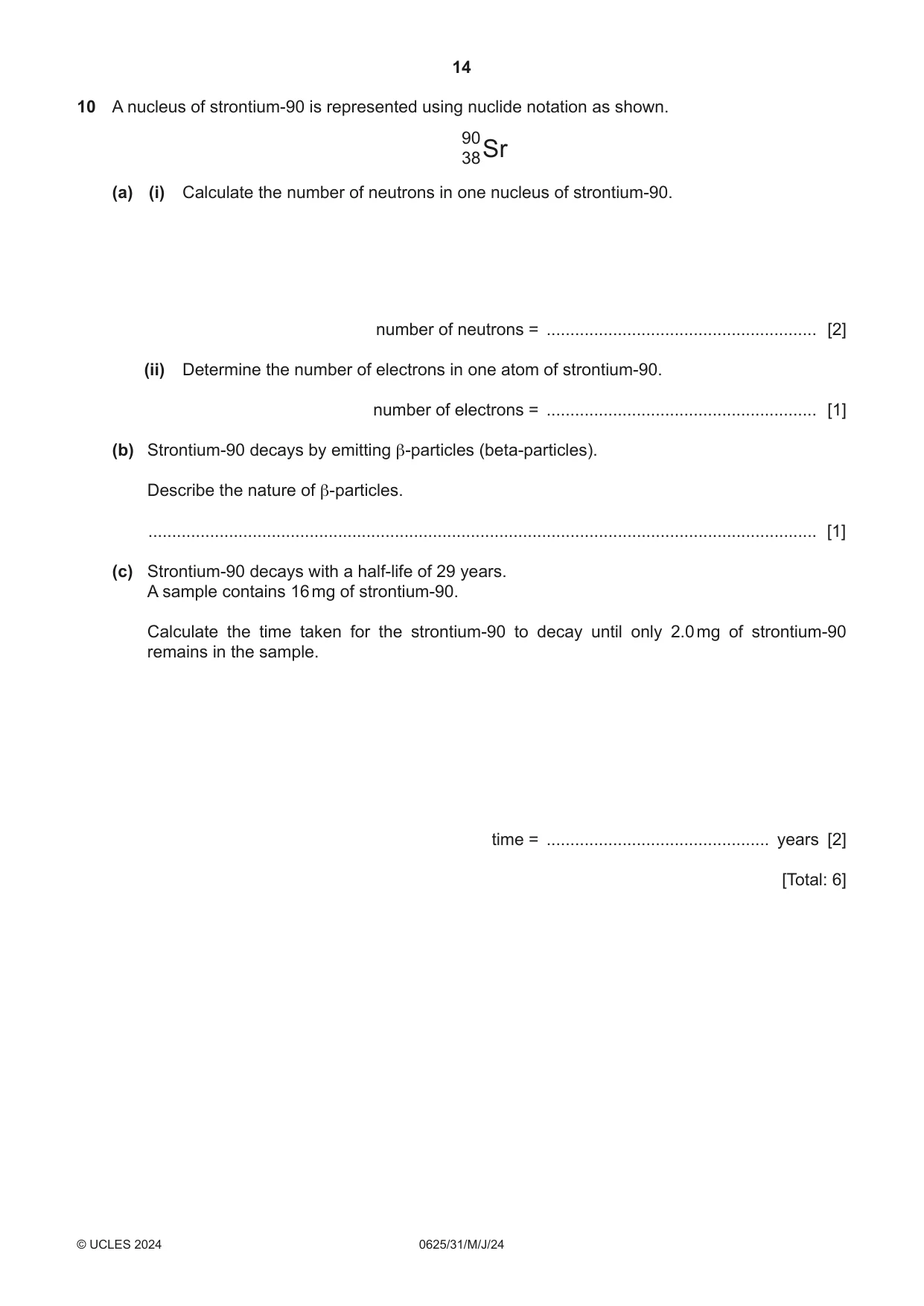Cambridge IGCSE Physics 0625 2024 May/June Paper 3 · Variant 1 question paper, page 14 of 16