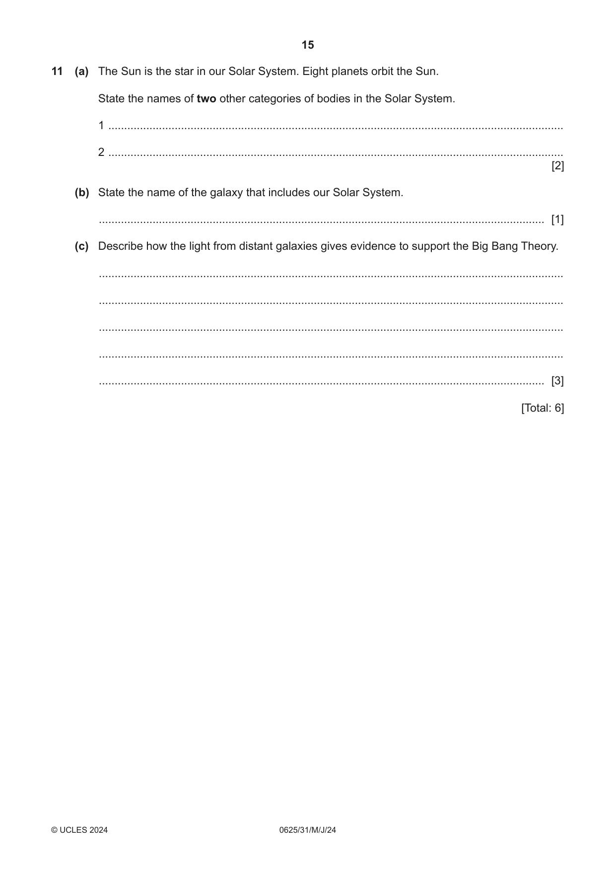 Cambridge IGCSE Physics 0625 2024 May/June Paper 3 · Variant 1 question paper, page 15 of 16