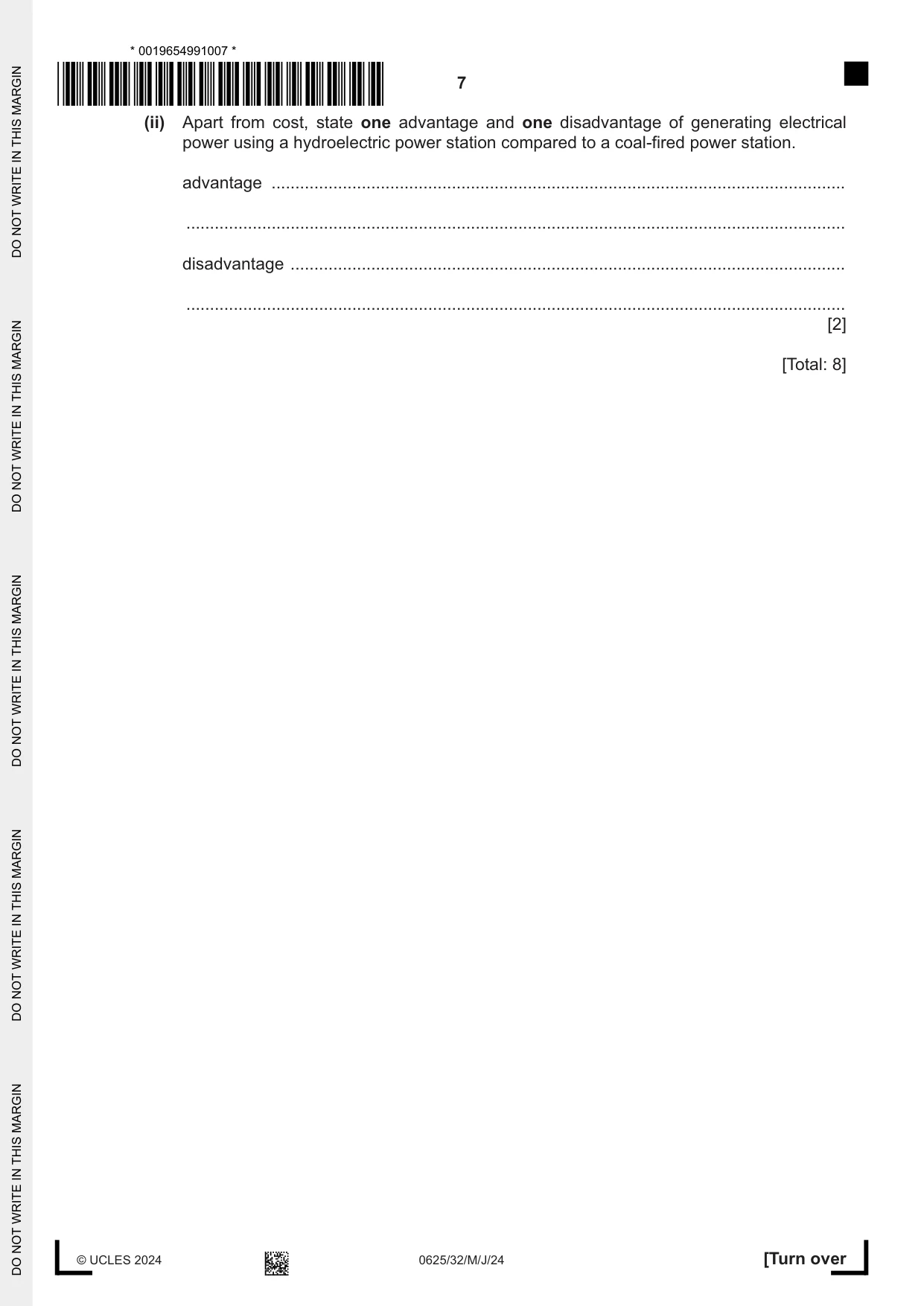 Cambridge IGCSE Physics 0625 2024 May/June Paper 3 · Variant 2 question paper, page 7 of 16