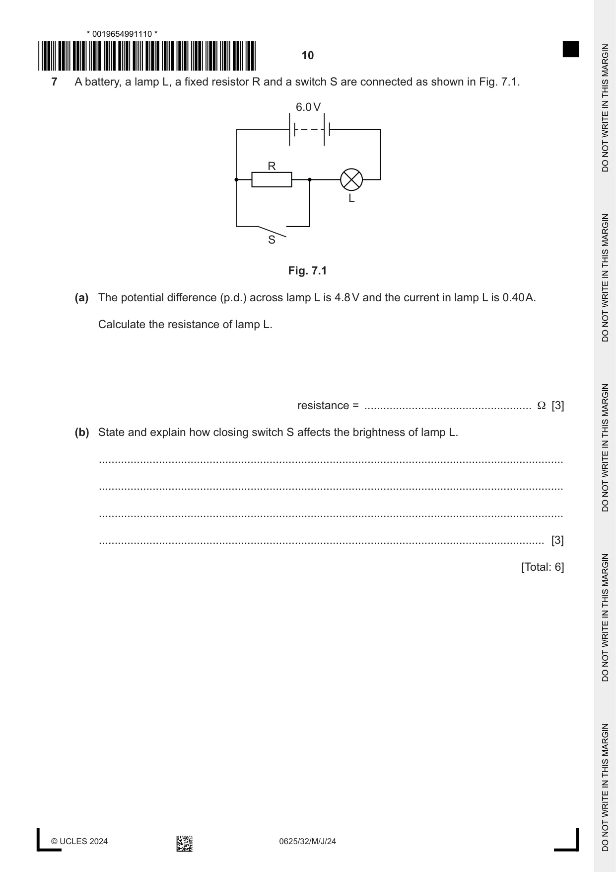 Cambridge IGCSE Physics 0625 2024 May/June Paper 3 · Variant 2 question paper, page 10 of 16