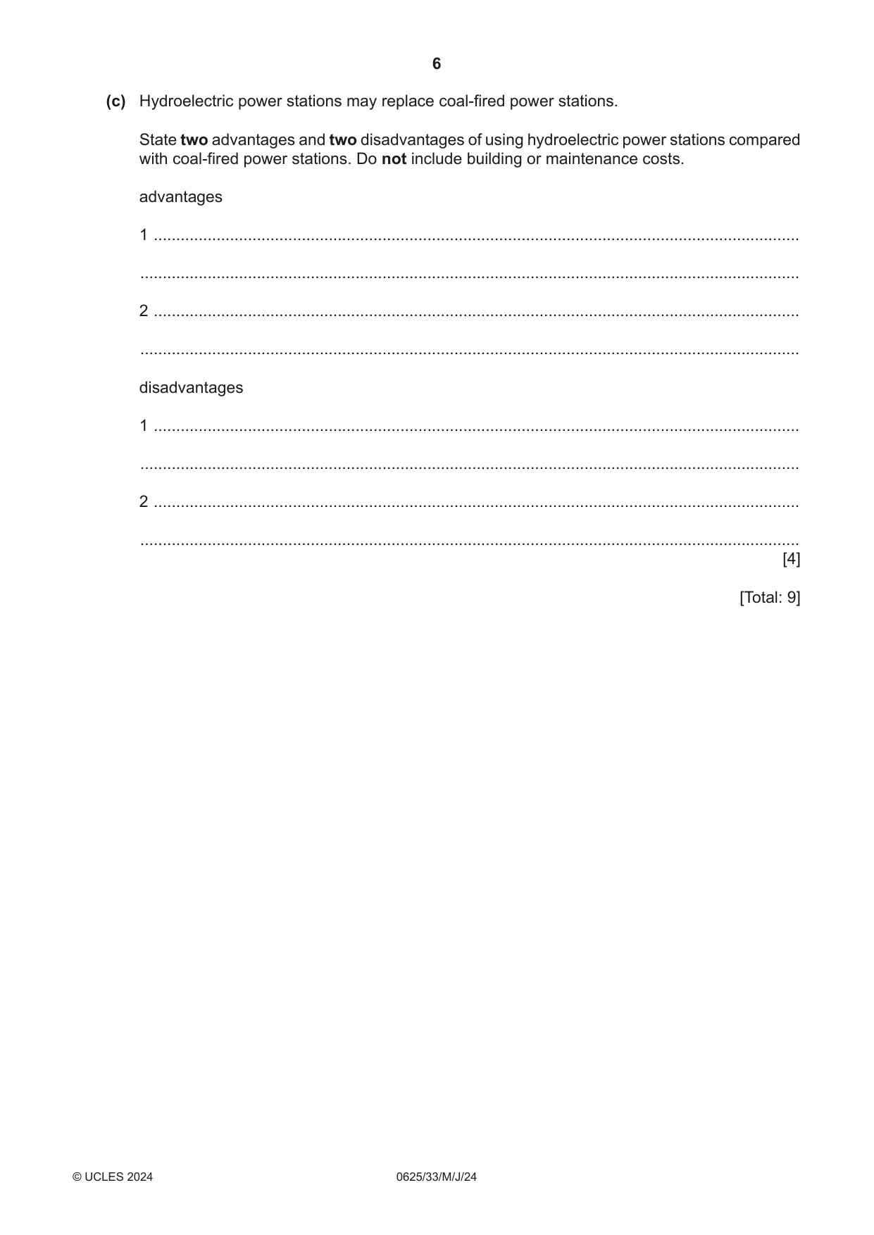 Cambridge IGCSE Physics 0625 2024 May/June Paper 3 · Variant 3 question paper, page 6 of 16