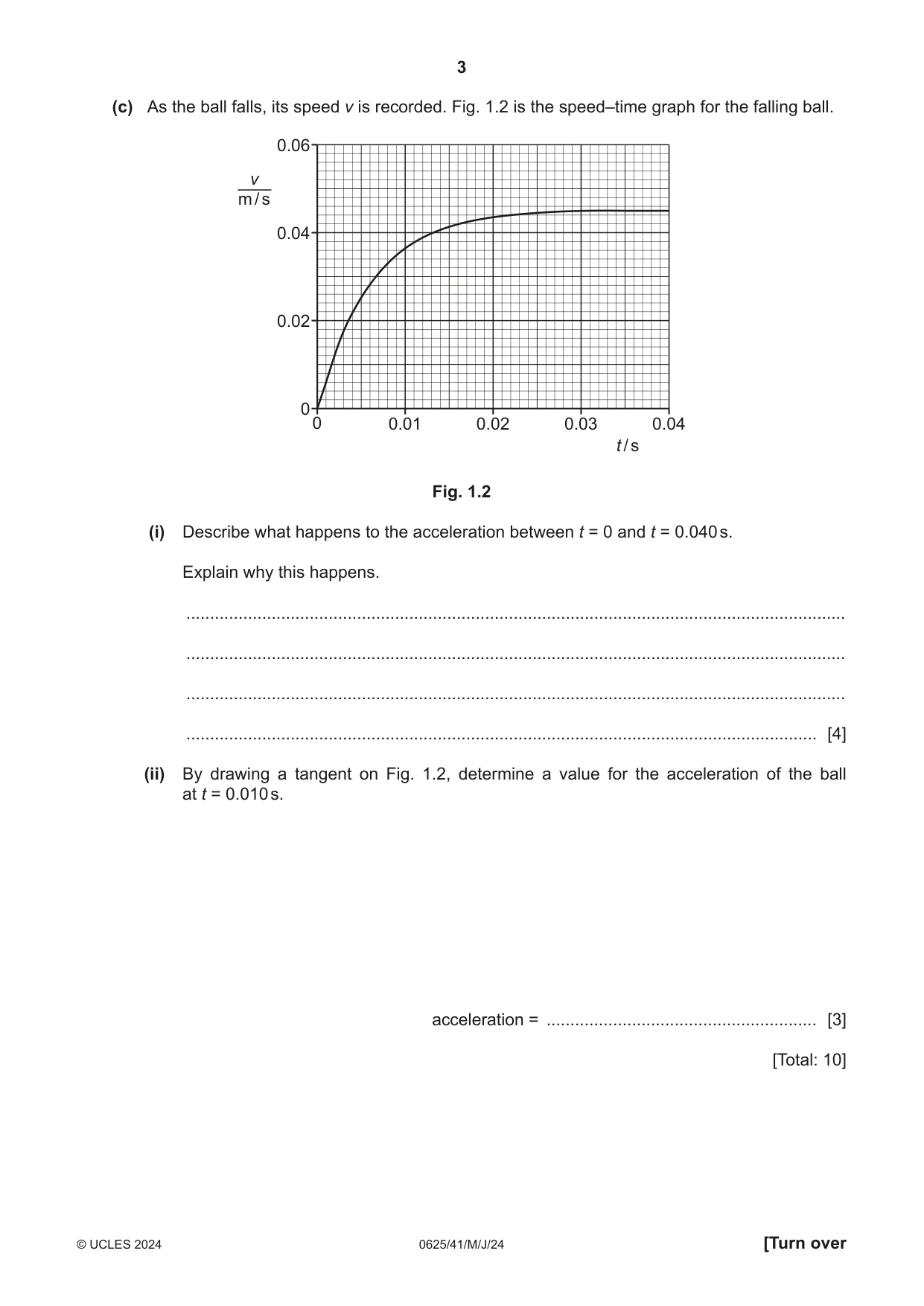 Cambridge IGCSE Physics 0625 2024 May/June Paper 4 · Variant 1 question paper, page 3 of 16