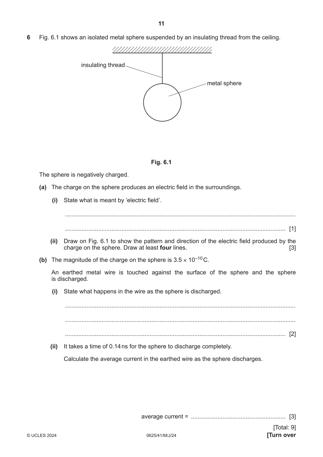Cambridge IGCSE Physics 0625 2024 May/June Paper 4 · Variant 1 question paper, page 11 of 16