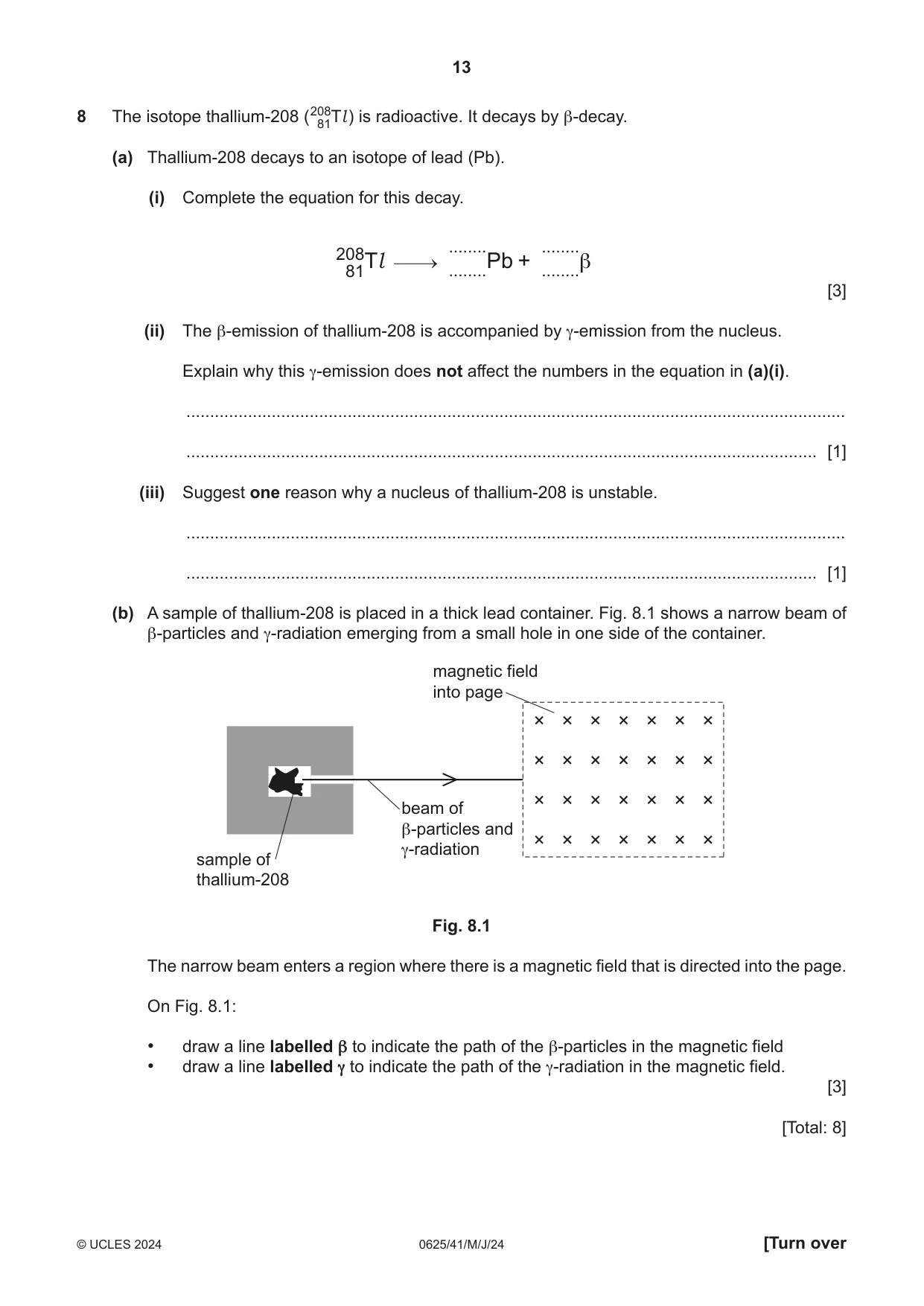 Cambridge IGCSE Physics 0625 2024 May/June Paper 4 · Variant 1 question paper, page 13 of 16