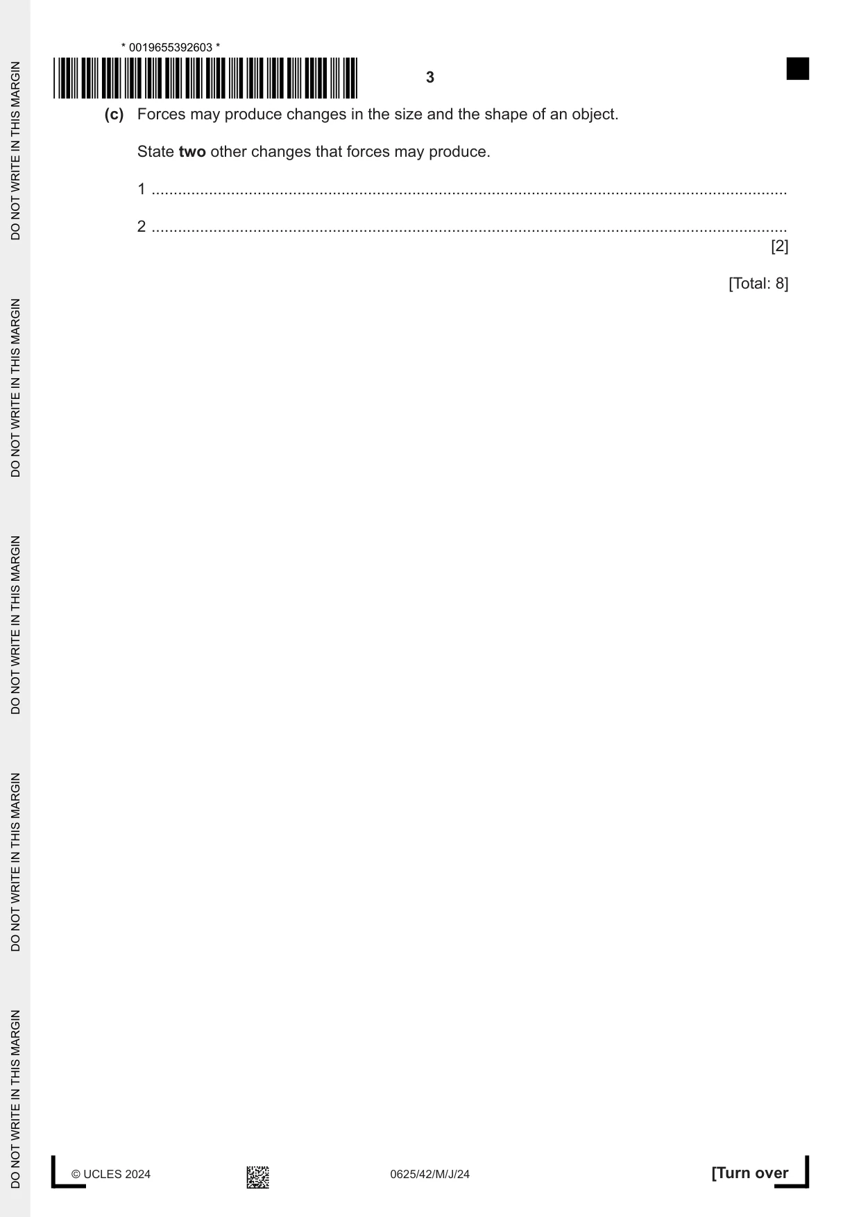 Cambridge IGCSE Physics 0625 2024 May/June Paper 4 · Variant 2 question paper, page 3 of 20