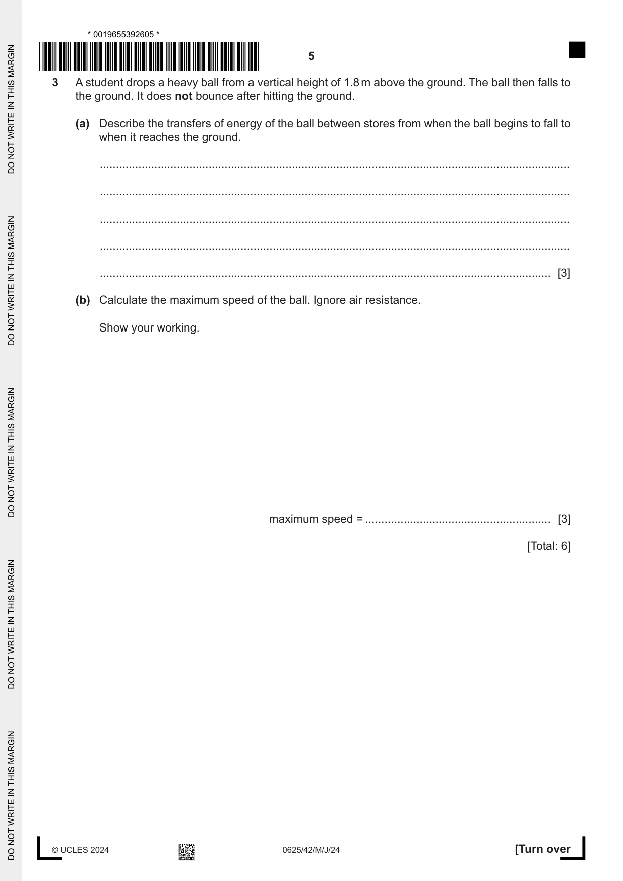 Cambridge IGCSE Physics 0625 2024 May/June Paper 4 · Variant 2 question paper, page 5 of 20