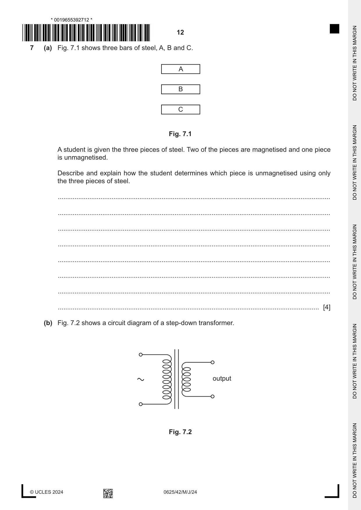 Cambridge IGCSE Physics 0625 2024 May/June Paper 4 · Variant 2 question paper, page 12 of 20