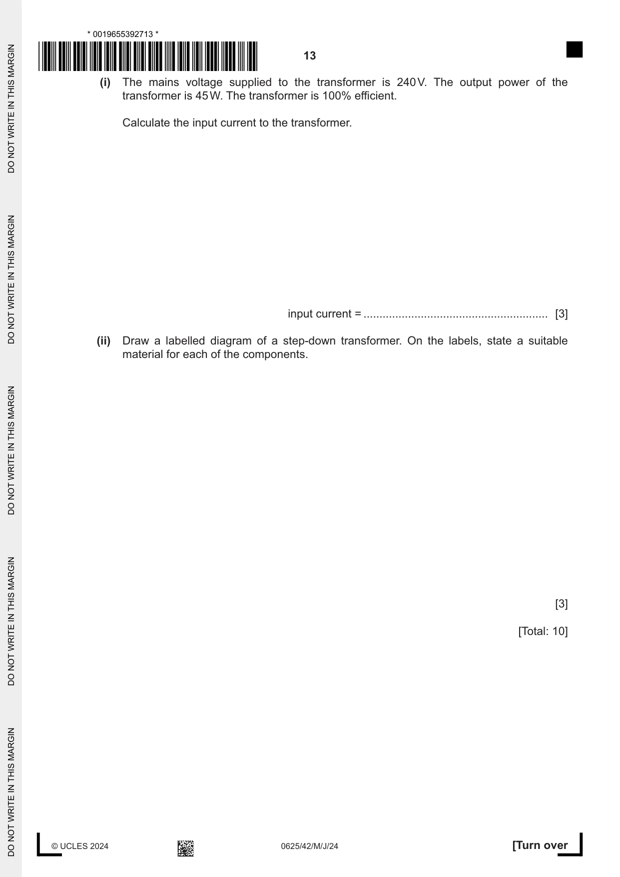 Cambridge IGCSE Physics 0625 2024 May/June Paper 4 · Variant 2 question paper, page 13 of 20