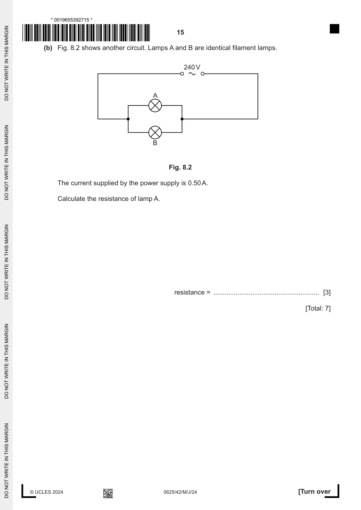 Cambridge IGCSE Physics 0625 2024 May/June Paper 4 · Variant 2 question paper, page 15 of 20