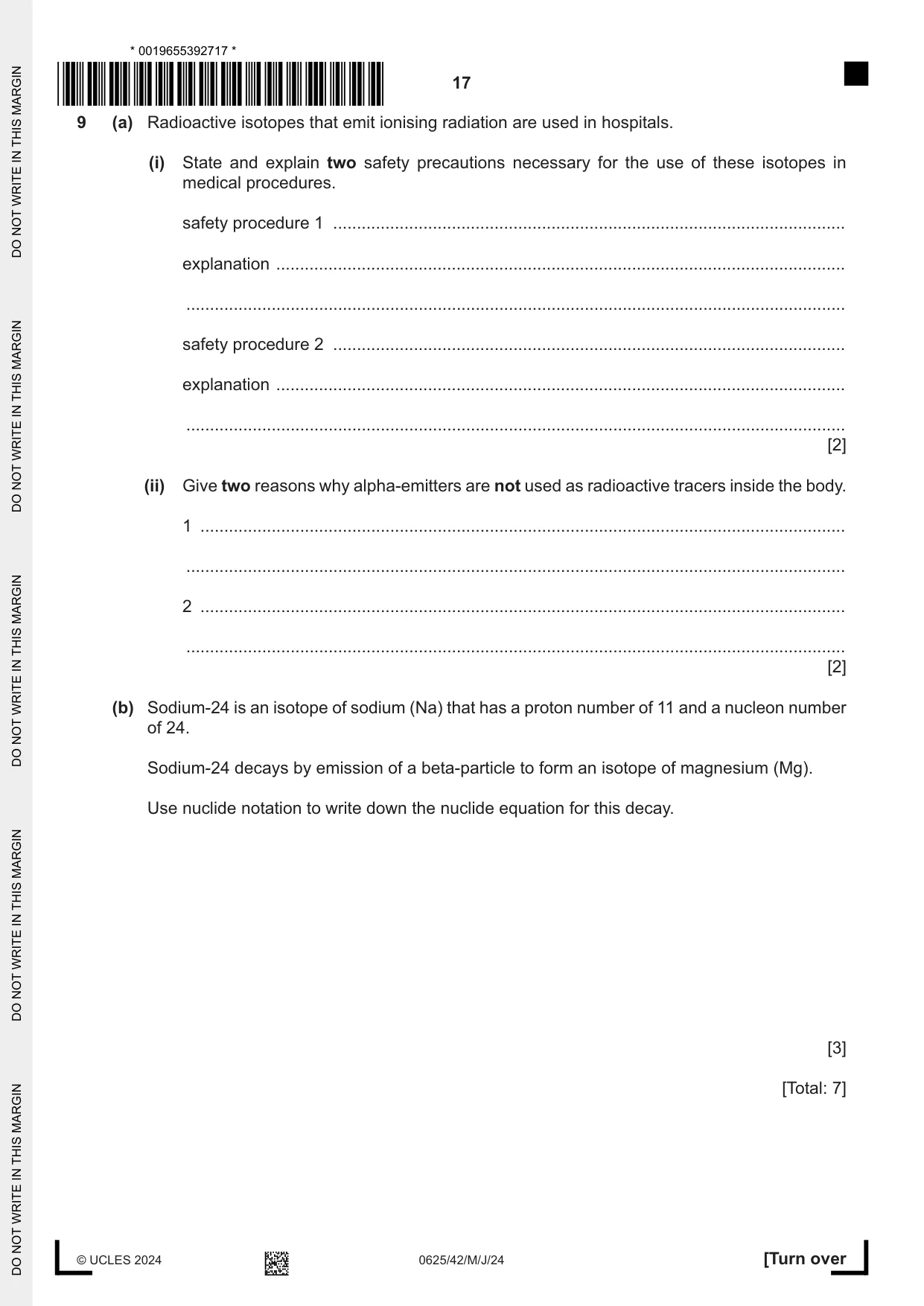 Cambridge IGCSE Physics 0625 2024 May/June Paper 4 · Variant 2 question paper, page 17 of 20