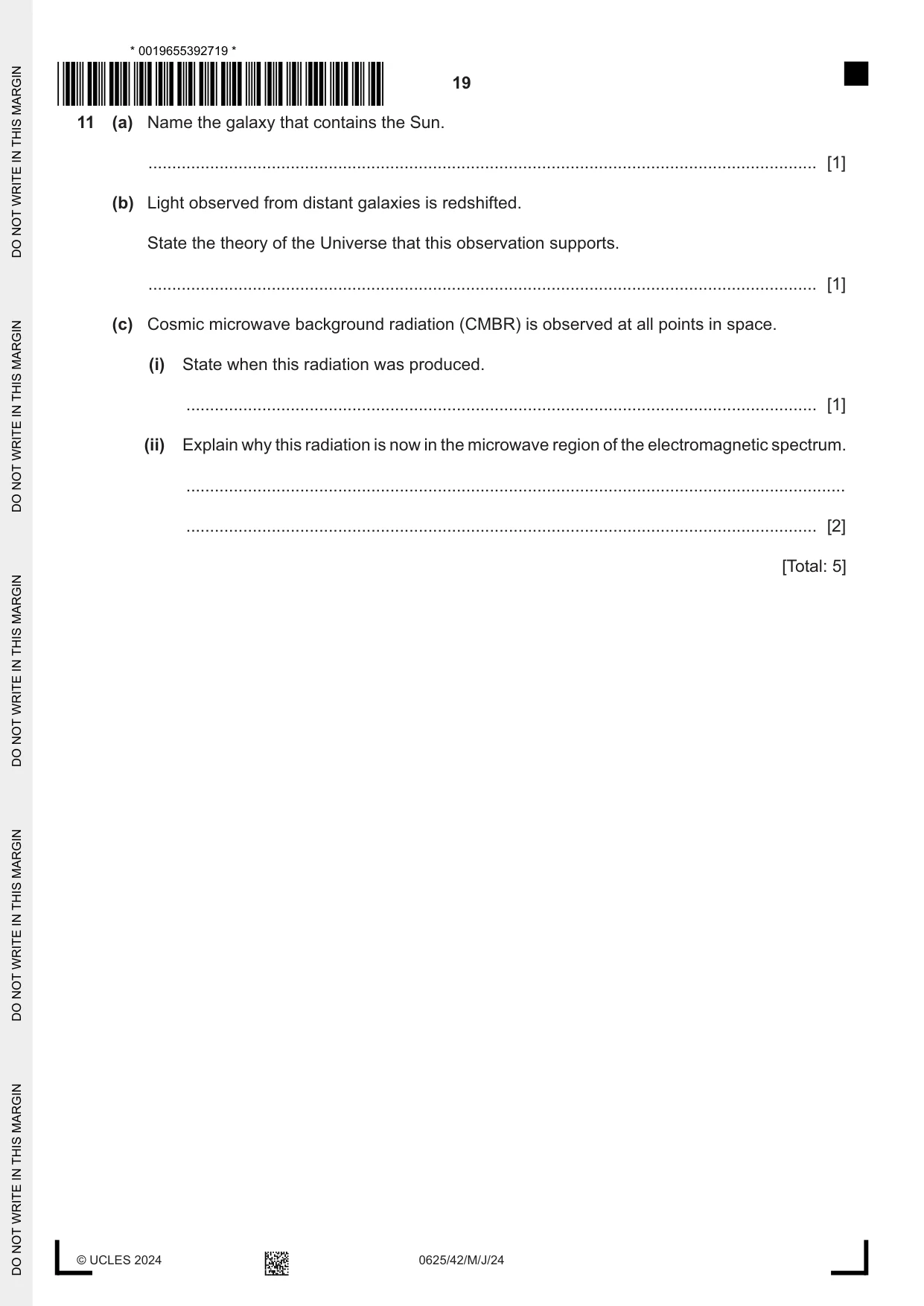 Cambridge IGCSE Physics 0625 2024 May/June Paper 4 · Variant 2 question paper, page 19 of 20