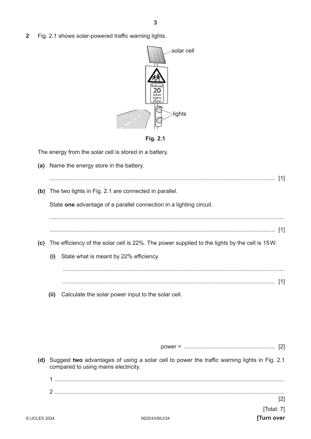 Cambridge IGCSE Physics 0625 2024 May/June Paper 4 · Variant 3 question paper, page 3 of 16