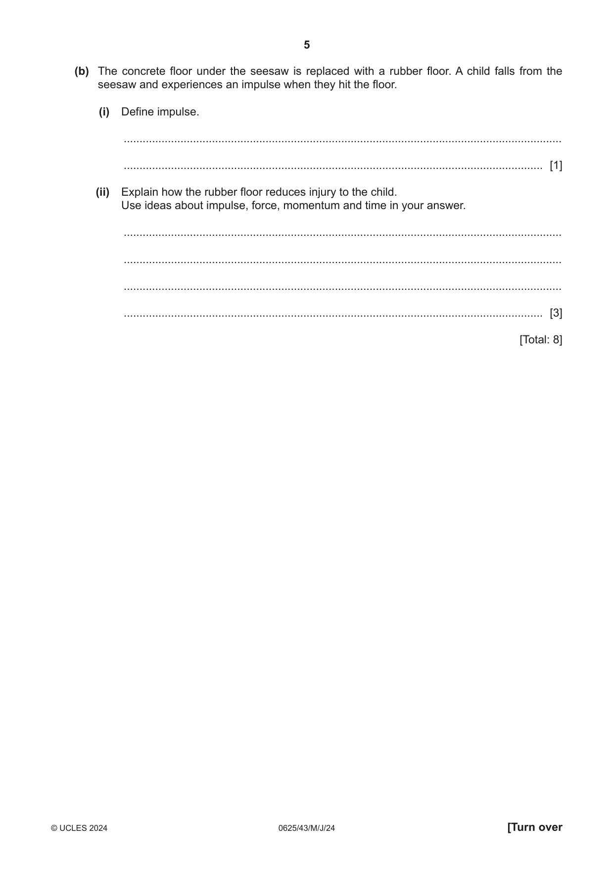 Cambridge IGCSE Physics 0625 2024 May/June Paper 4 · Variant 3 question paper, page 5 of 16