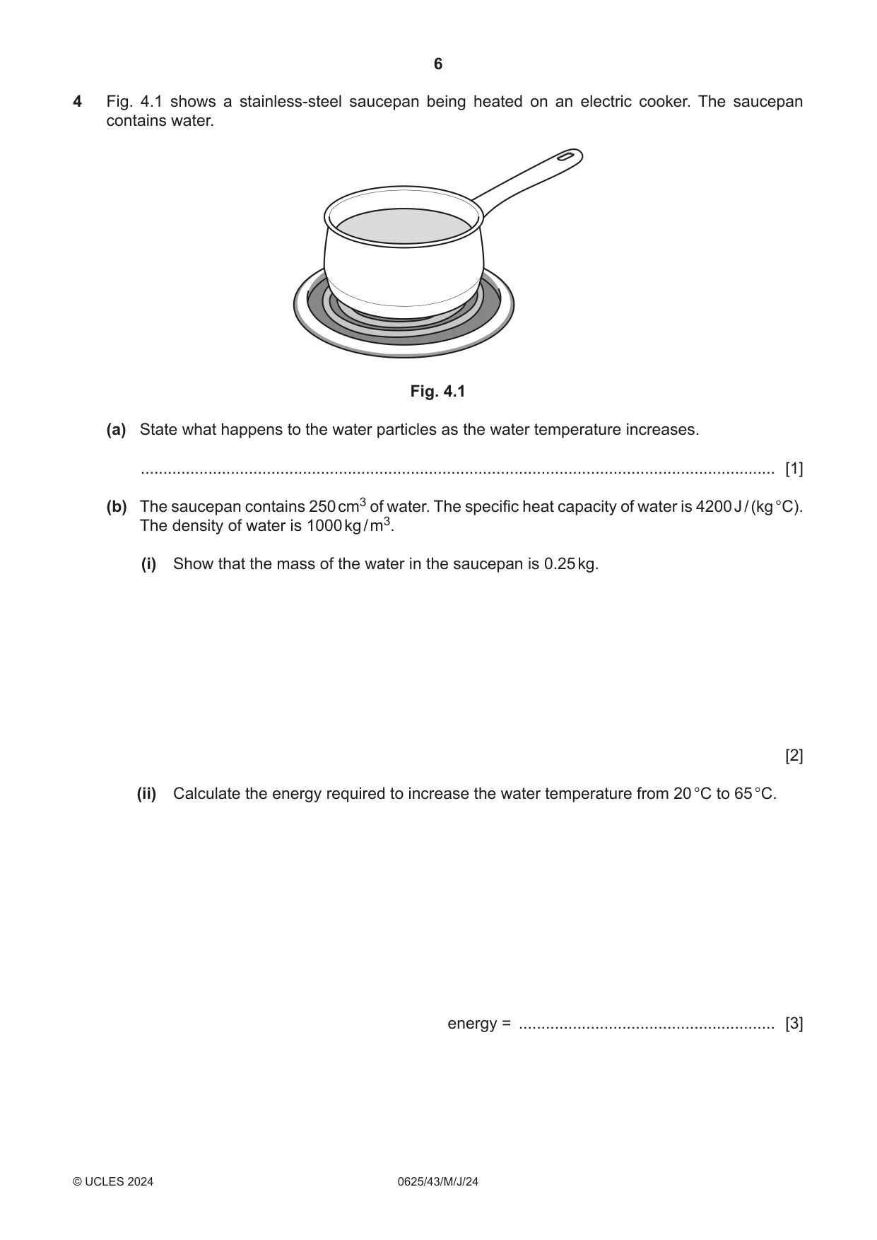 Cambridge IGCSE Physics 0625 2024 May/June Paper 4 · Variant 3 question paper, page 6 of 16