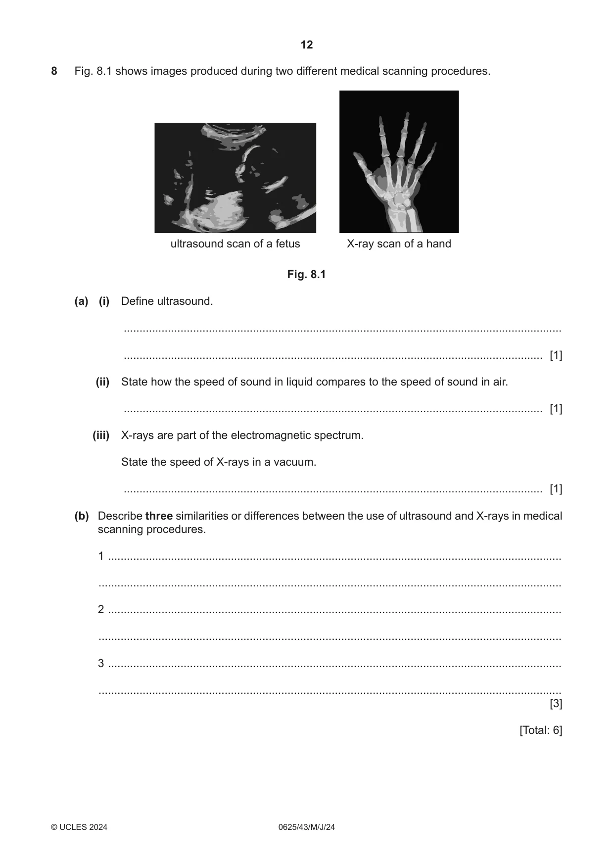 Cambridge IGCSE Physics 0625 2024 May/June Paper 4 · Variant 3 question paper, page 12 of 16