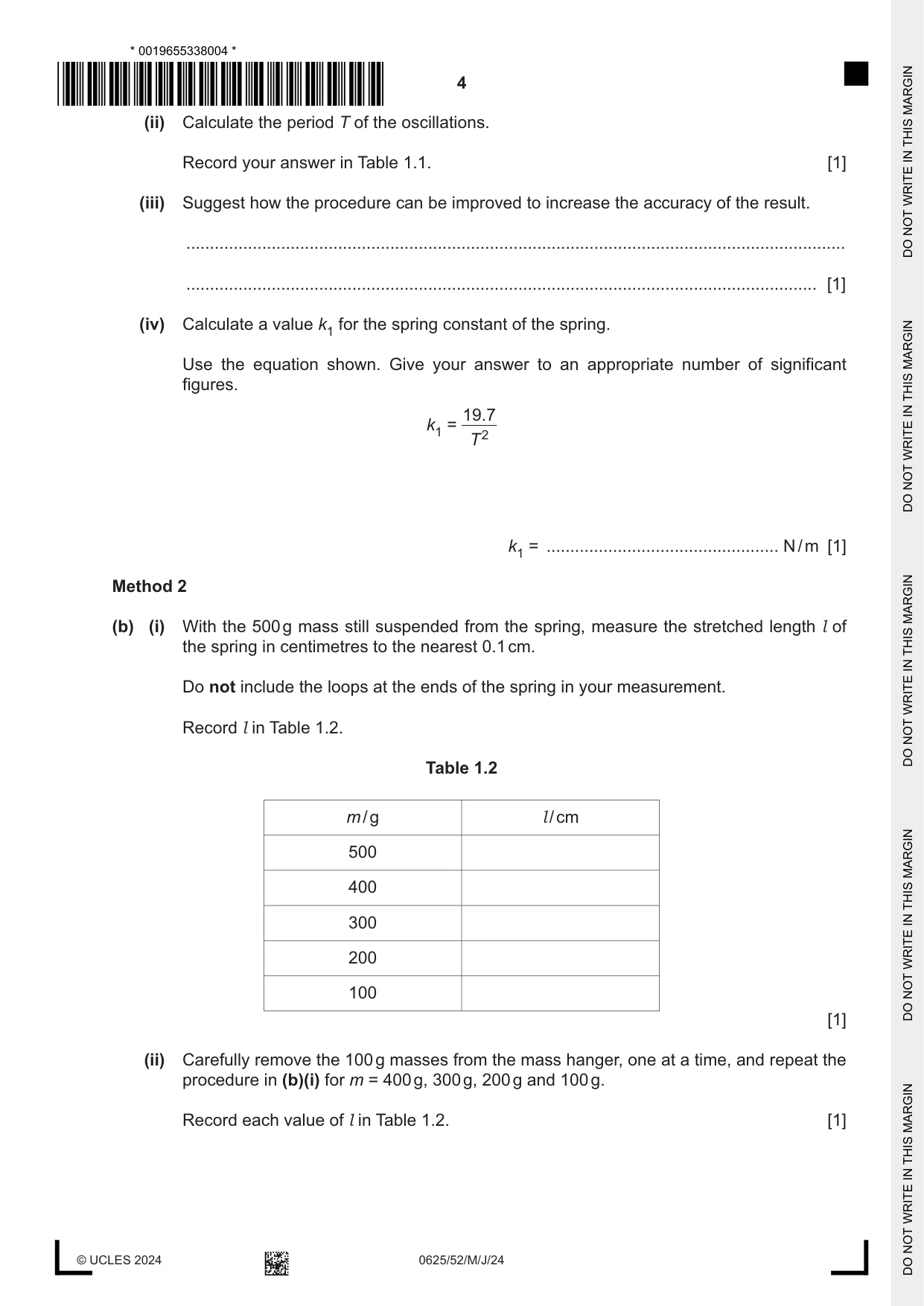 Cambridge IGCSE Physics 0625 2024 May/June Paper 5 · Variant 2 question paper, page 4 of 16