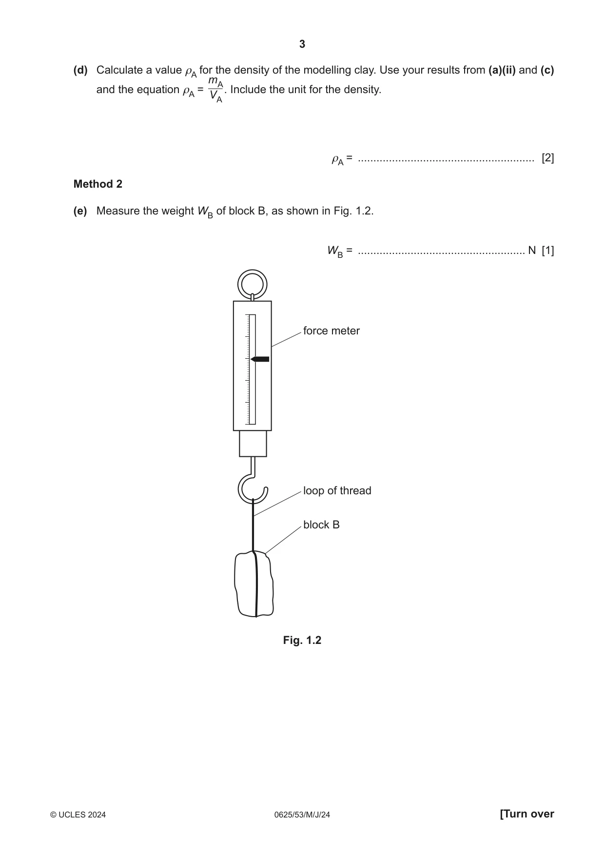 Cambridge IGCSE Physics 0625 2024 May/June Paper 5 · Variant 3 question paper, page 3 of 12