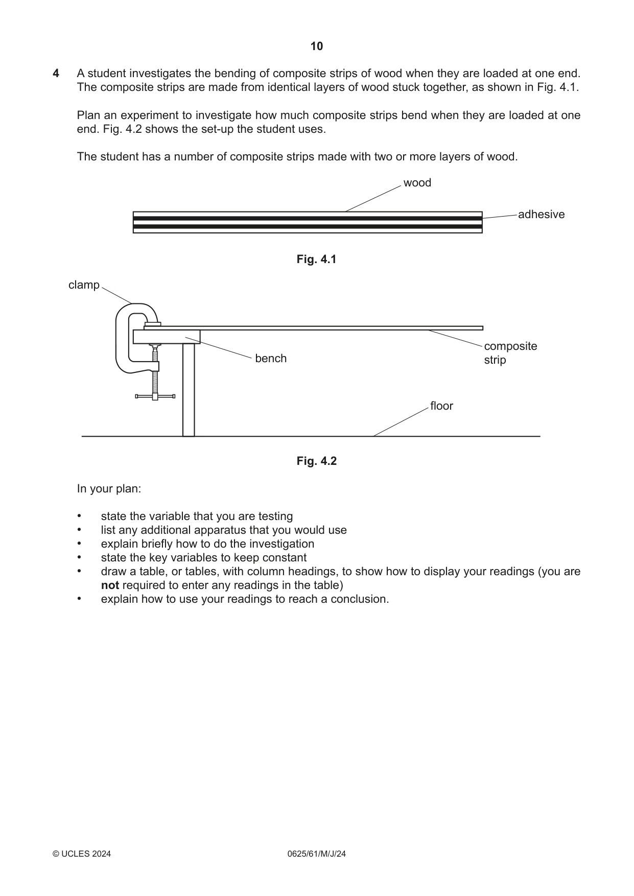 Cambridge IGCSE Physics 0625 2024 May/June Paper 6 · Variant 1 question paper, page 10 of 12