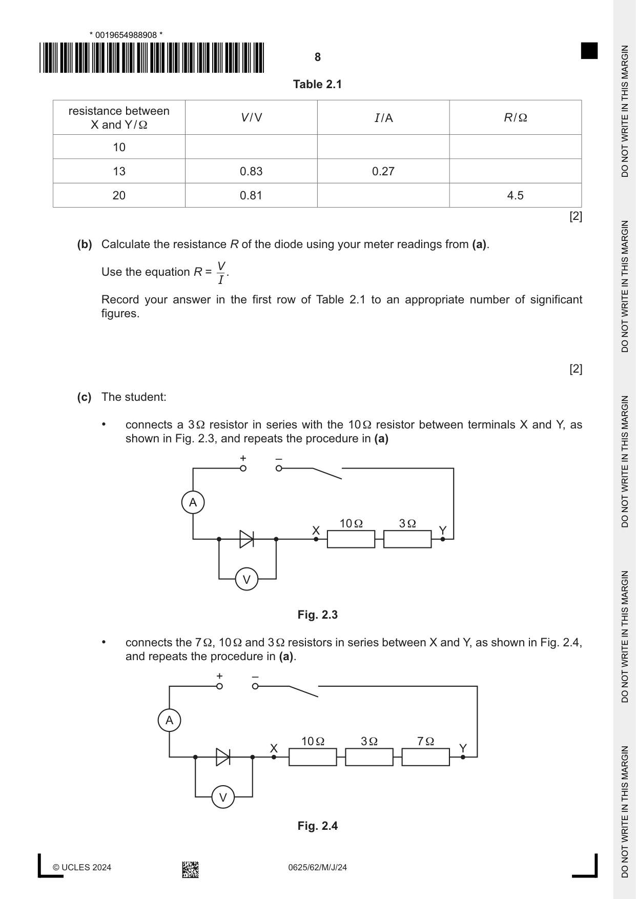Cambridge IGCSE Physics 0625 2024 May/June Paper 6 · Variant 2 question paper, page 8 of 16