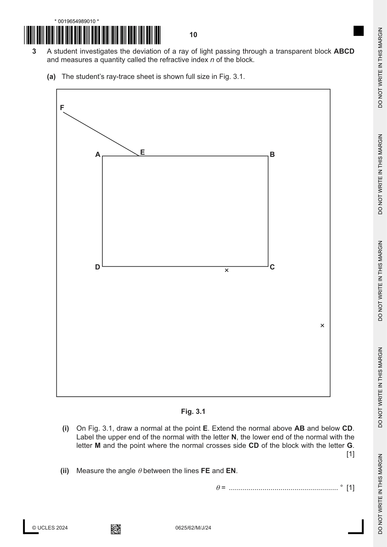 Cambridge IGCSE Physics 0625 2024 May/June Paper 6 · Variant 2 question paper, page 10 of 16