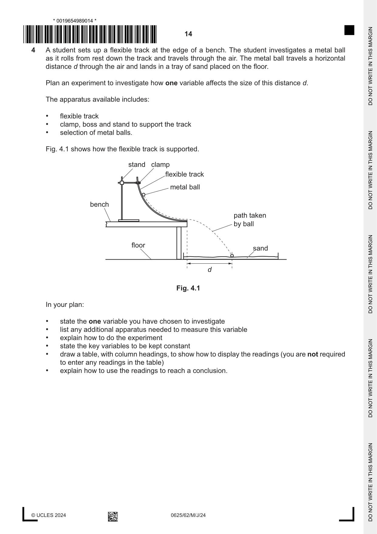 Cambridge IGCSE Physics 0625 2024 May/June Paper 6 · Variant 2 question paper, page 14 of 16