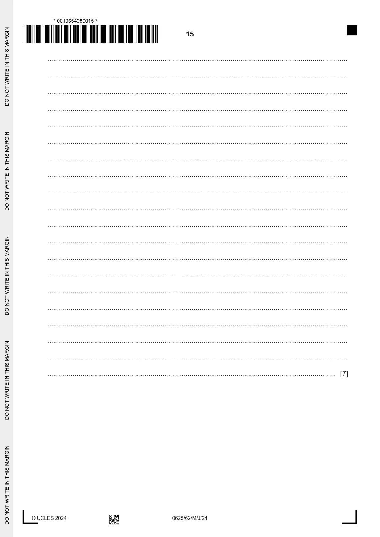 Cambridge IGCSE Physics 0625 2024 May/June Paper 6 · Variant 2 question paper, page 15 of 16