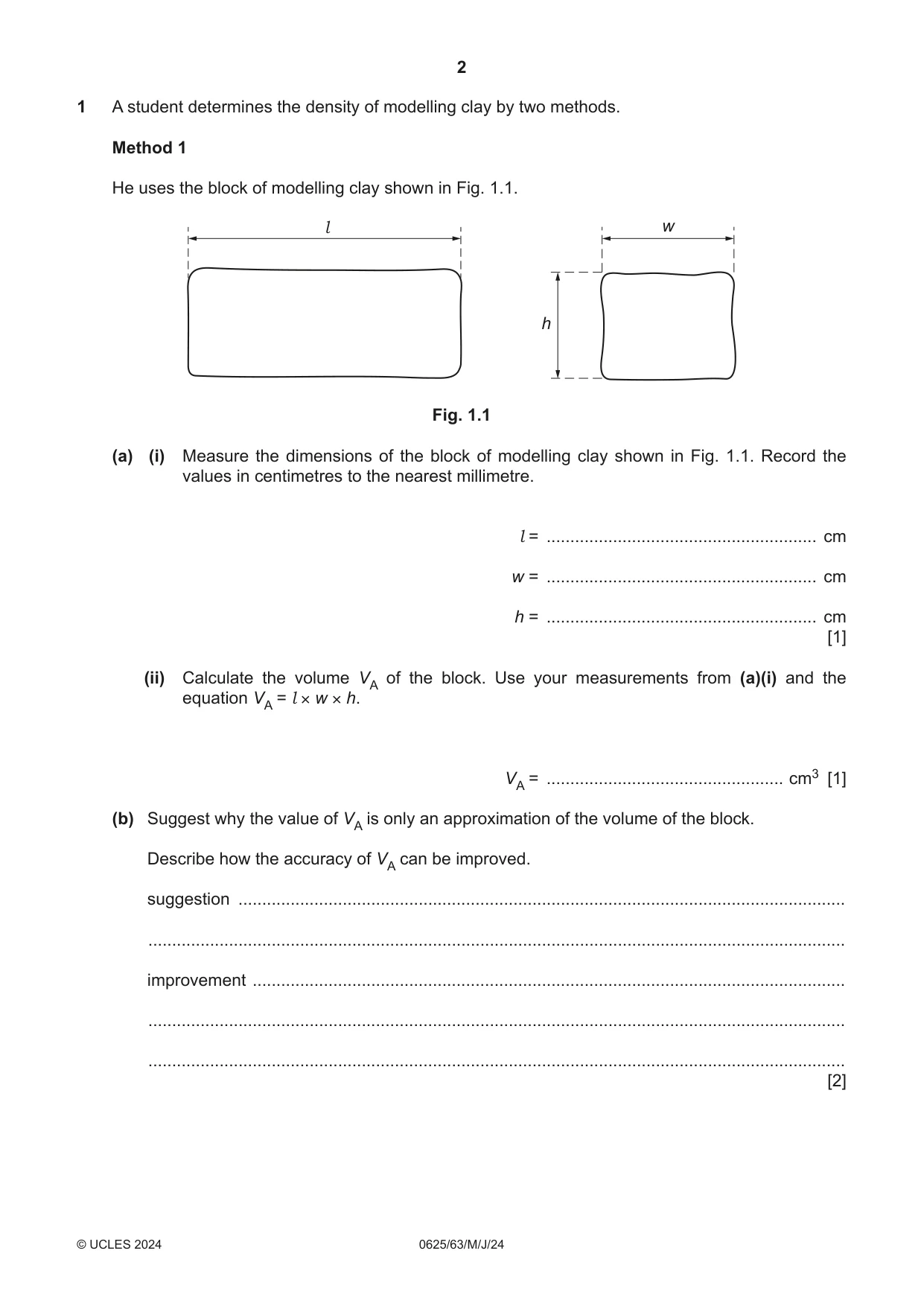 Cambridge IGCSE Physics 0625 2024 May/June Paper 6 · Variant 3 question paper, page 2 of 16