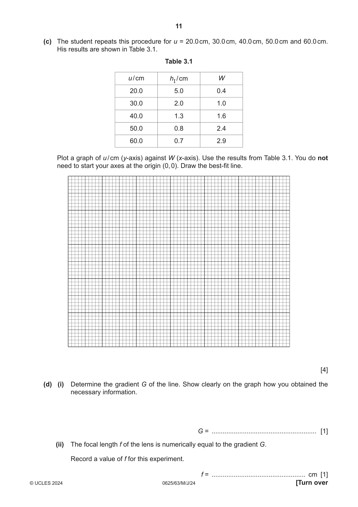 Cambridge IGCSE Physics 0625 2024 May/June Paper 6 · Variant 3 question paper, page 11 of 16