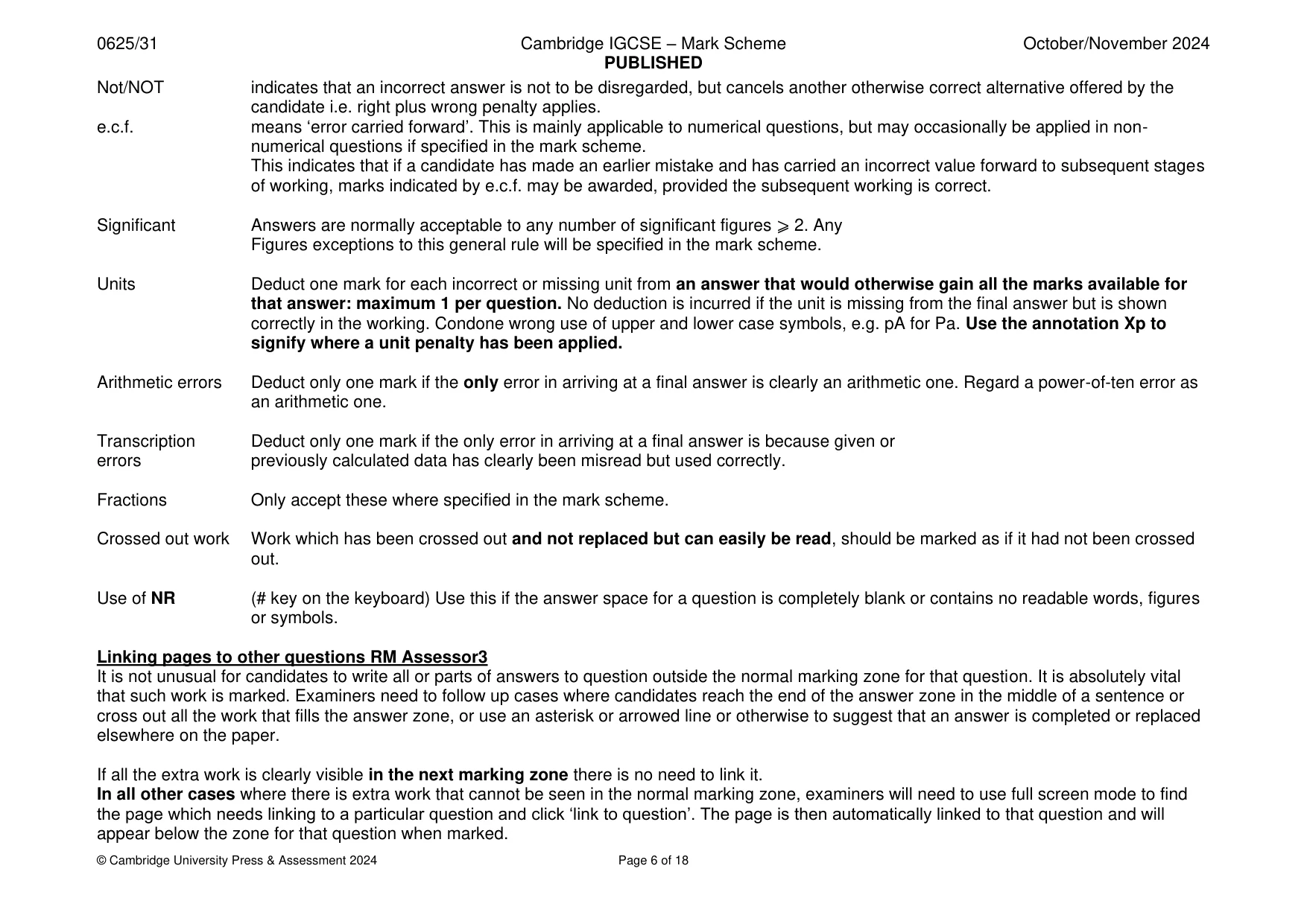 Mark scheme, page 6 of 18